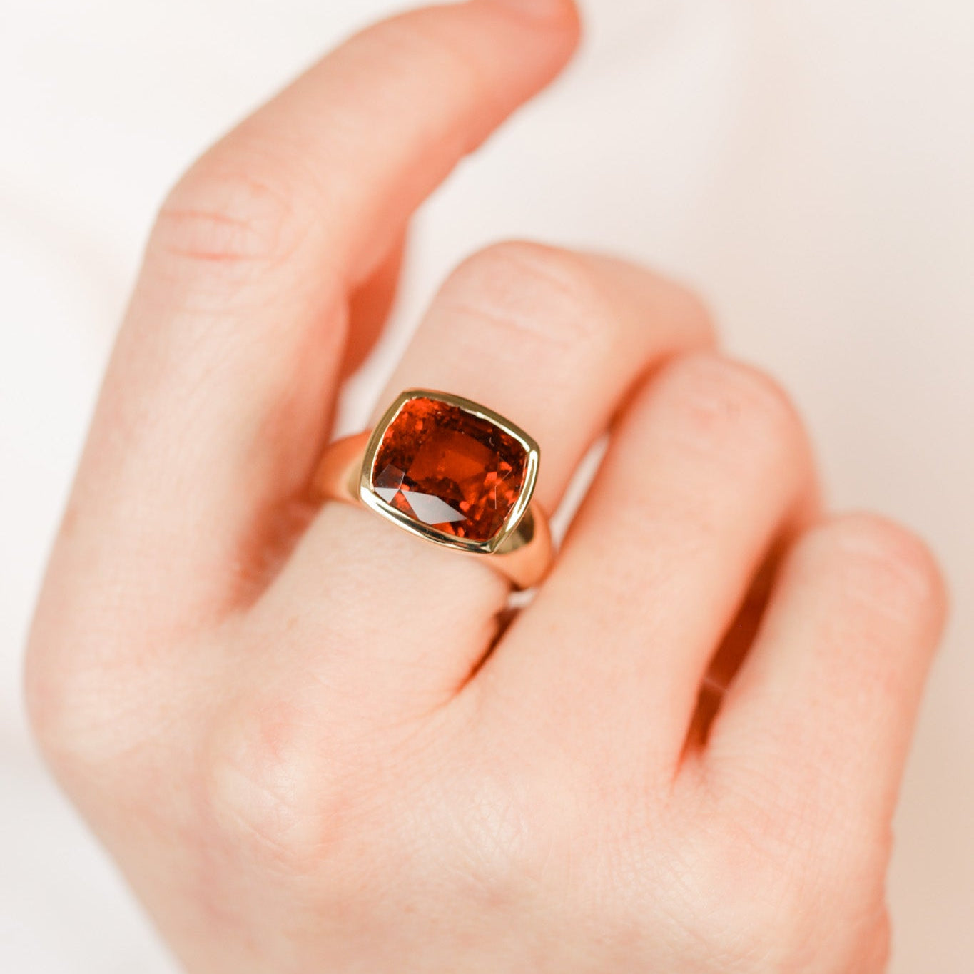 Hessonite Garnet in Empire Setting