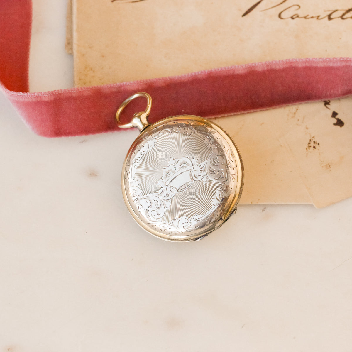 Richie Victorian Engraved Round Locket