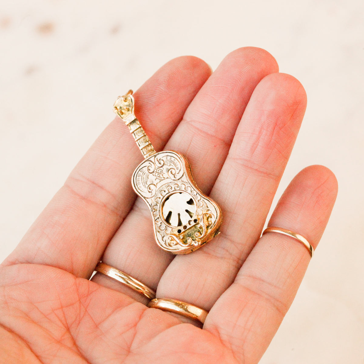 Victorian Guitar Vinaigrette Pendant