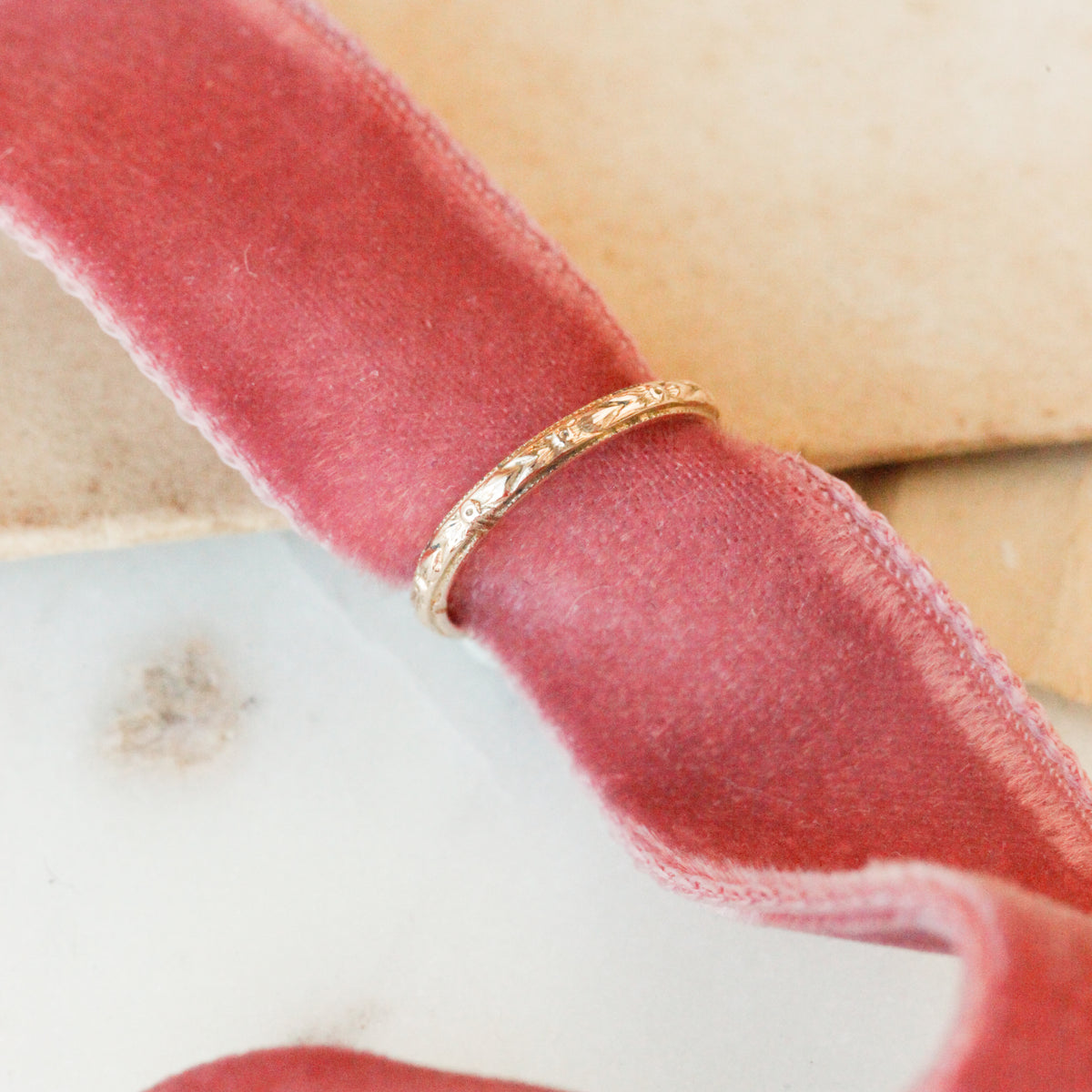 10K Victorian Engraved Baby Ring