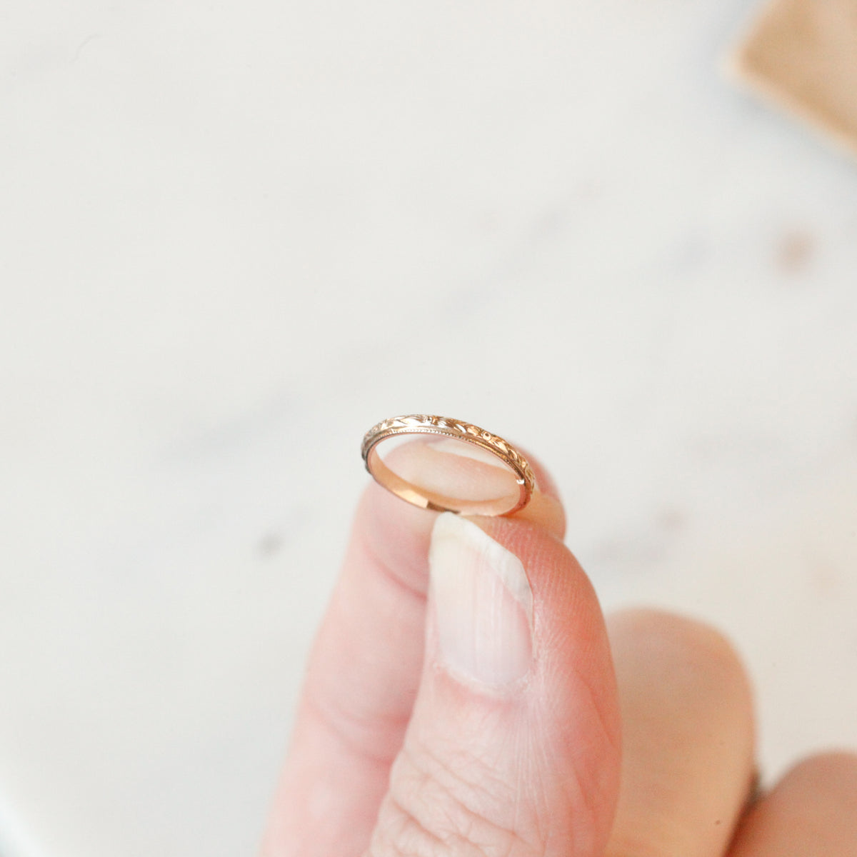 10K Victorian Engraved Baby Ring
