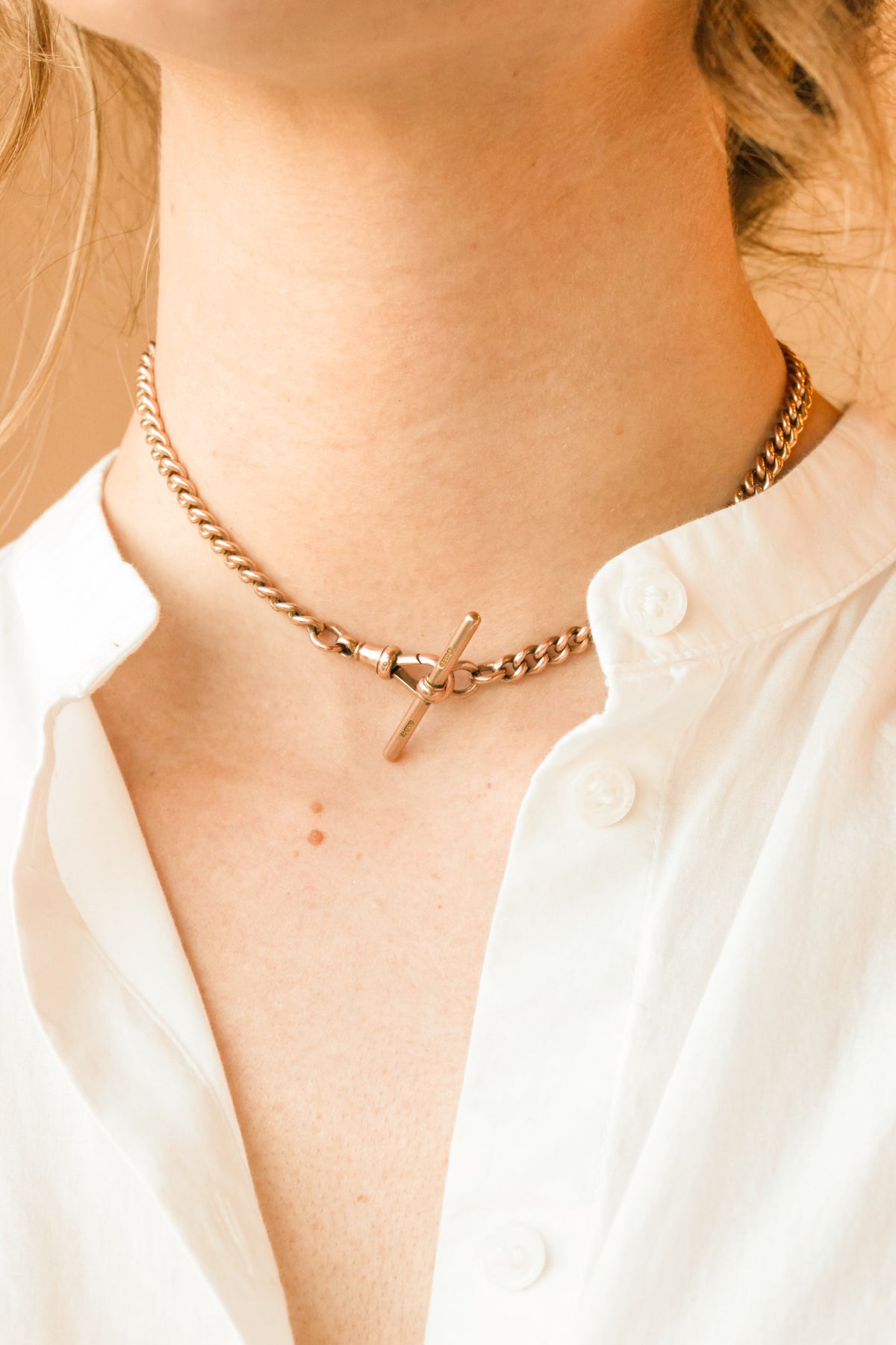 Billie 9k Gold Victorian Graduated Curb Chain