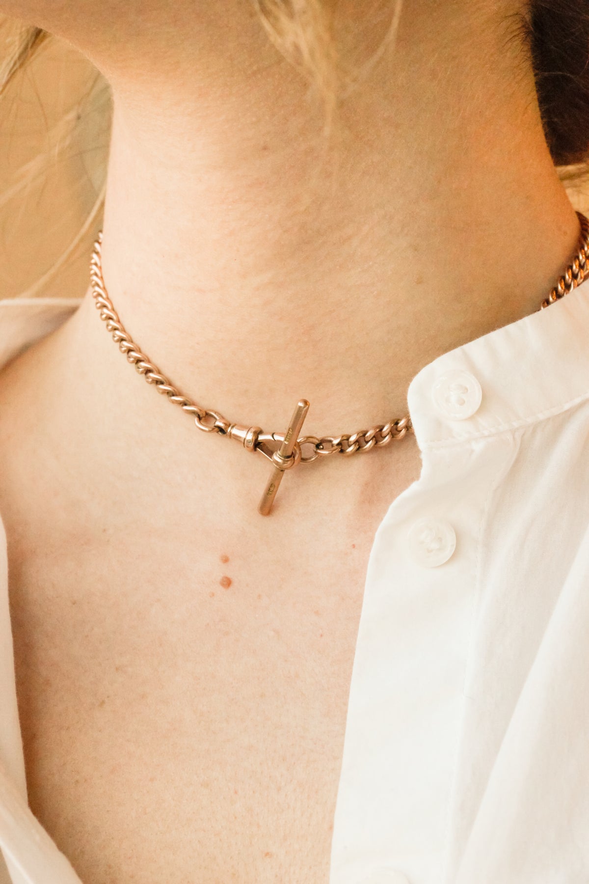 Billie 9k Gold Victorian Graduated Curb Chain