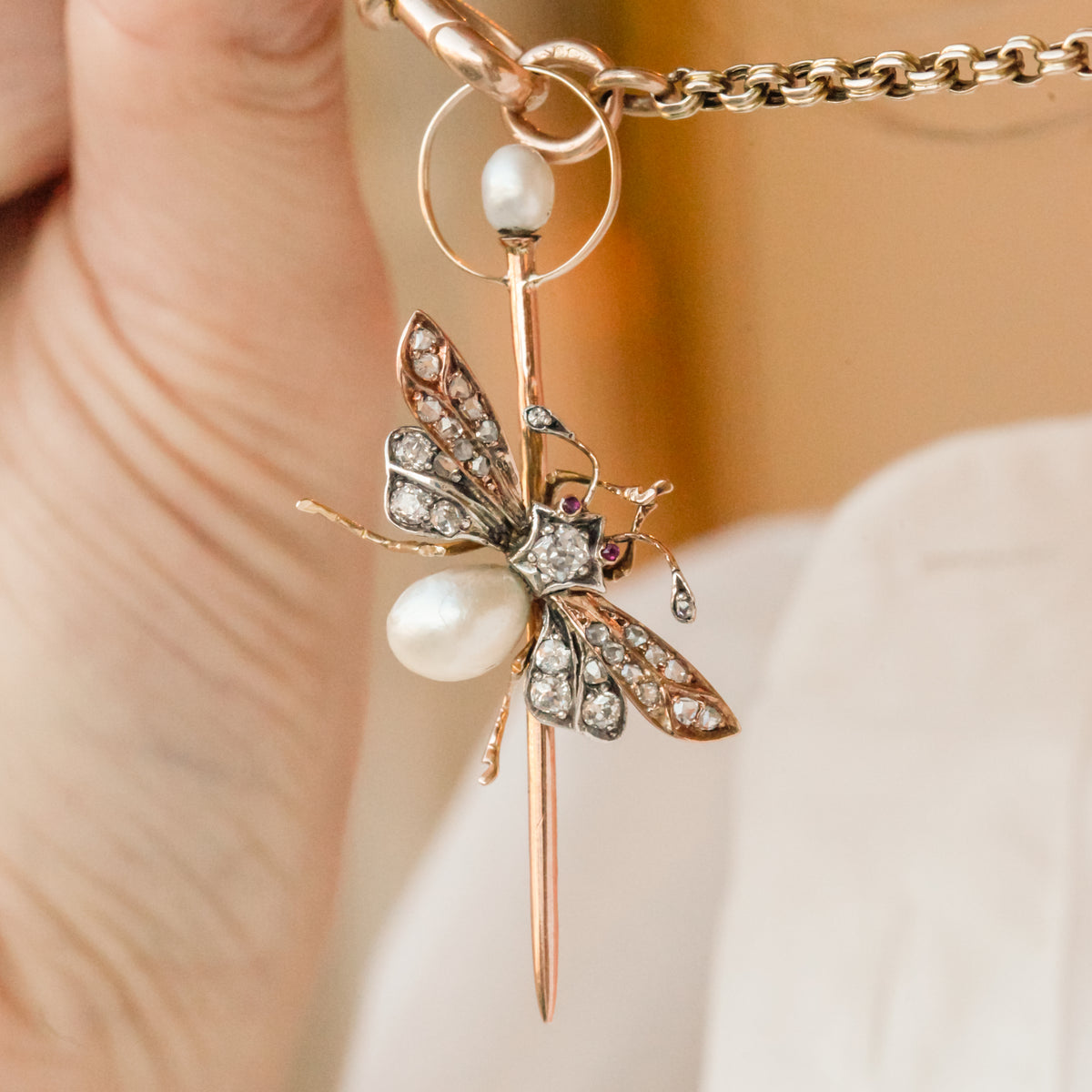 Idgie Victorian Diamond Insect Pendant