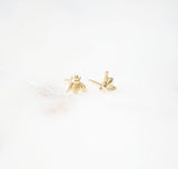 petite gold bumble bee post earrings