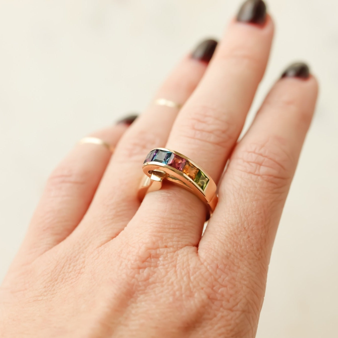 Oz Rainbow Cocktail Ring