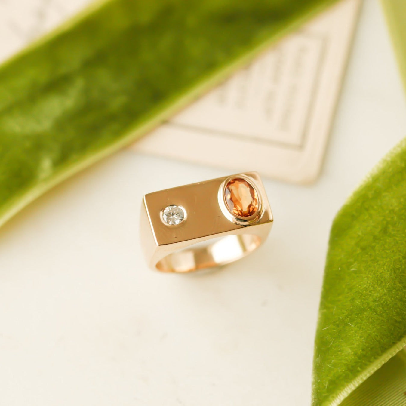 Goodwin Citrine + Diamond Signet