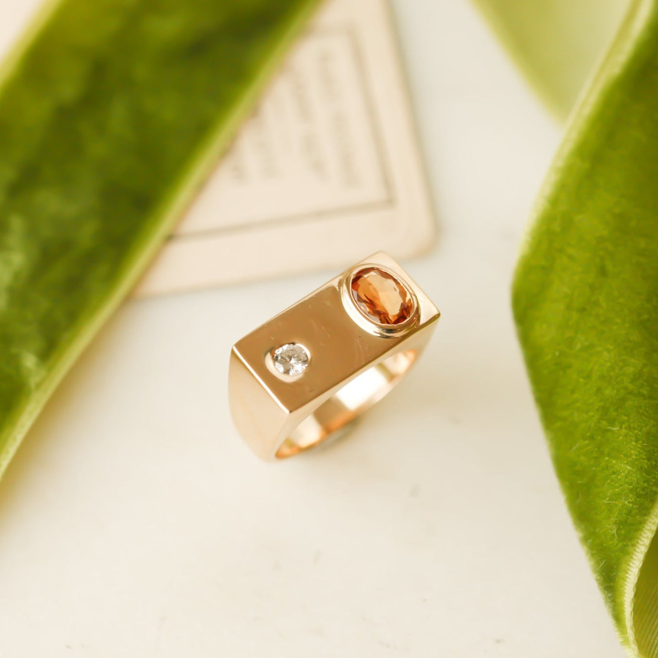 Goodwin Citrine + Diamond Signet