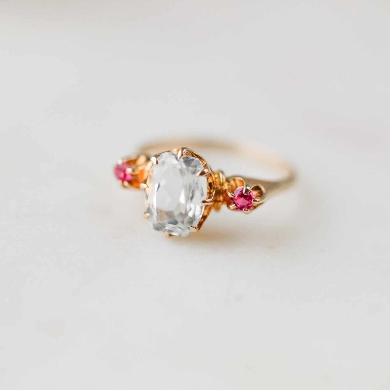 Alanis Aquamarine & Ruby Ring