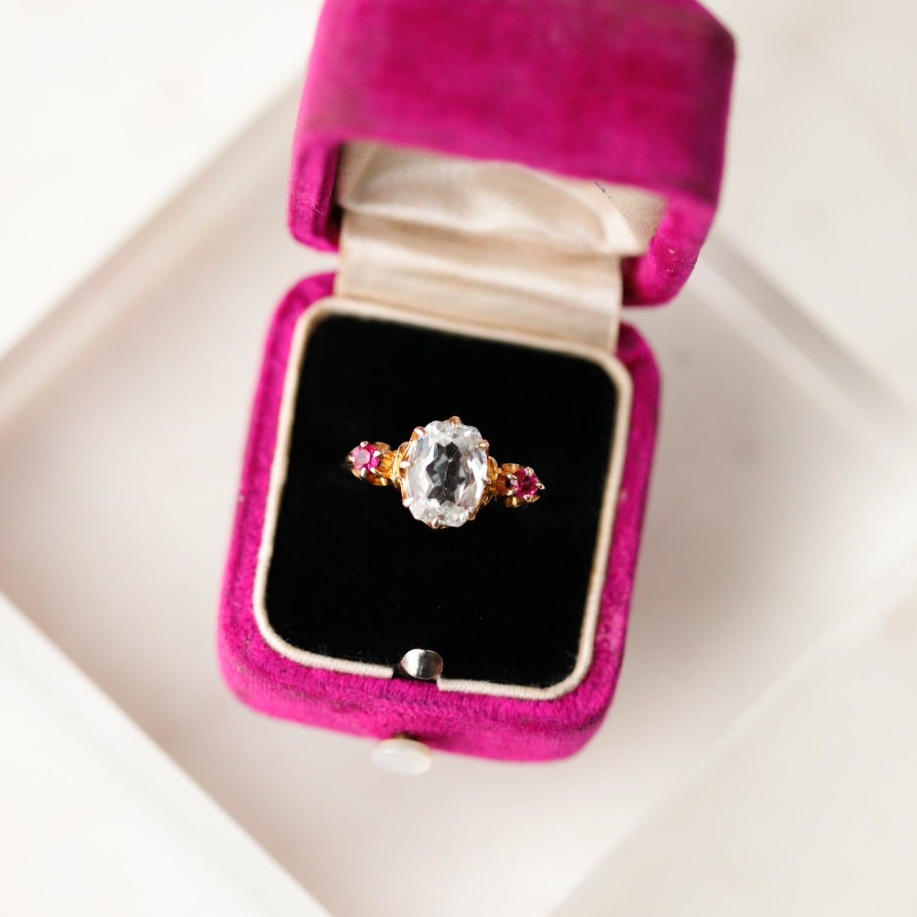 Alanis Aquamarine & Ruby Ring