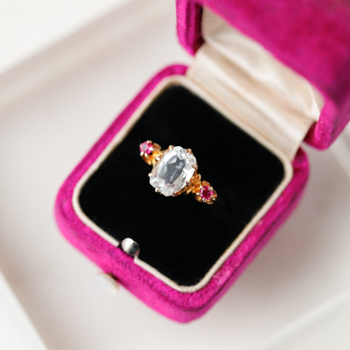 Alanis Aquamarine & Ruby Ring