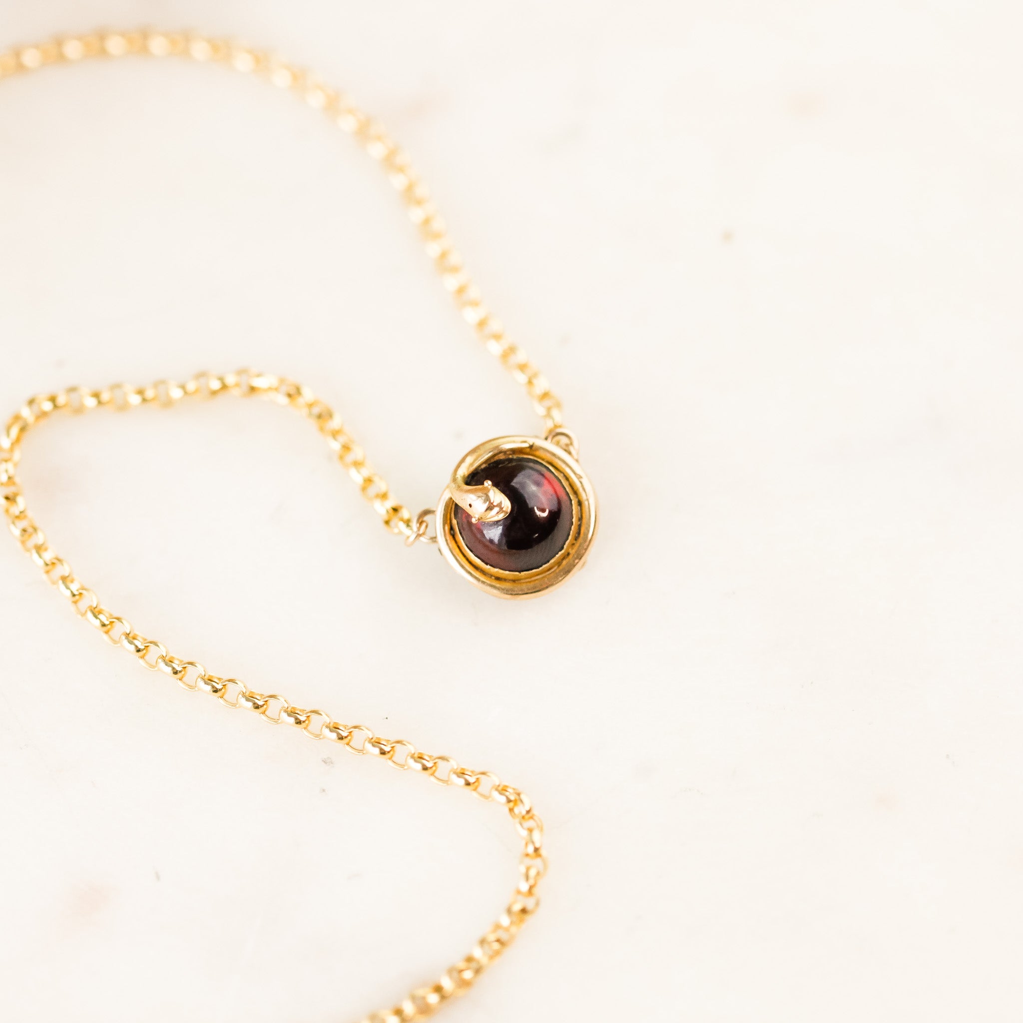 Cleo Garnet Serpent Necklaces