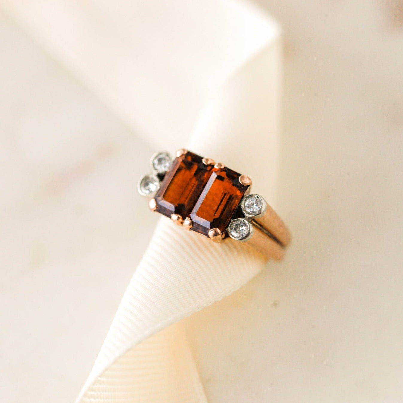 Dalmone Garnet + Diamond Cocktail Ring