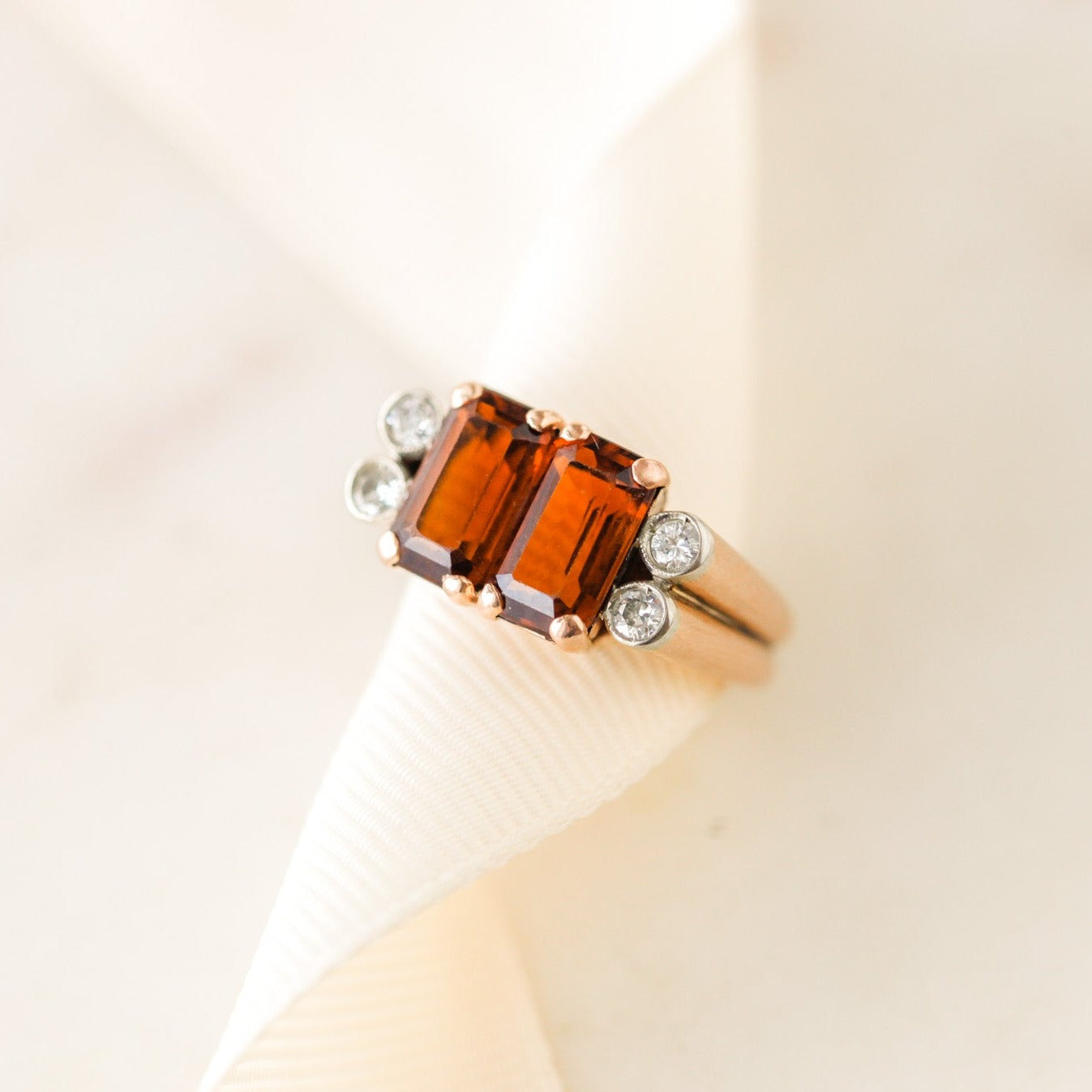 Dalmone Garnet + Diamond Cocktail Ring