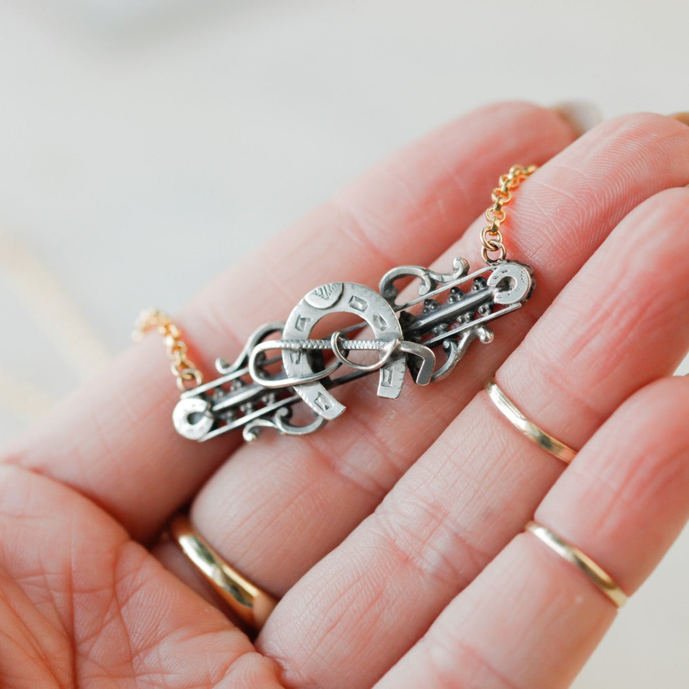 Lucky Sterling Horseshoe Pendant