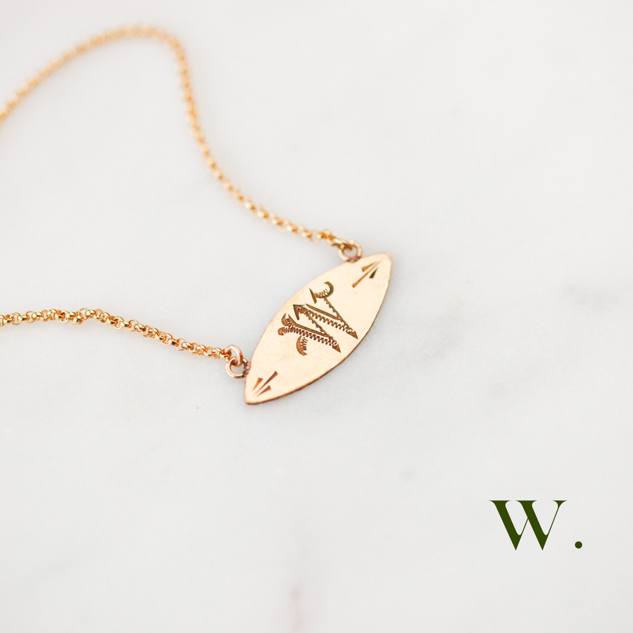 Victorian Engraved Initial Pendants