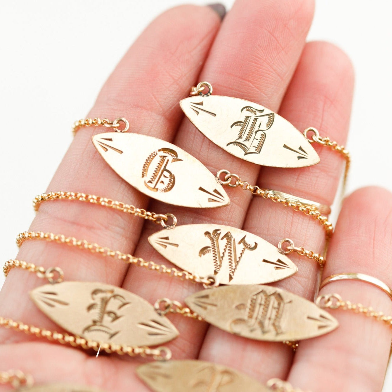 Victorian Engraved Initial Pendants