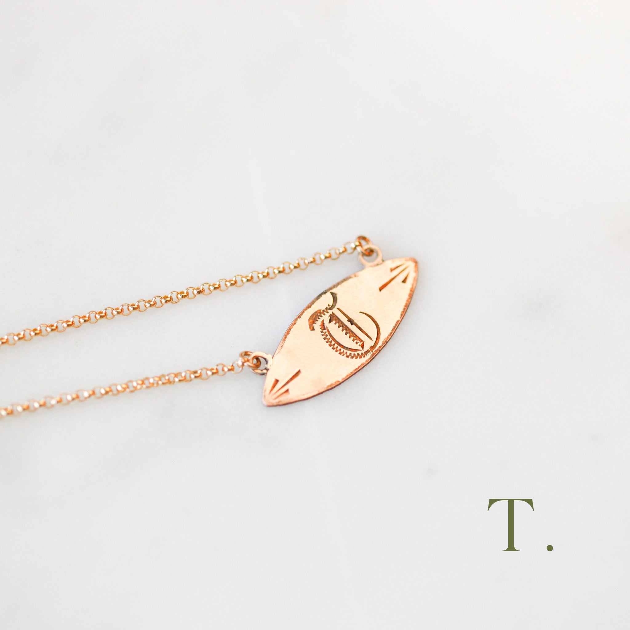 Victorian Engraved Initial Pendants