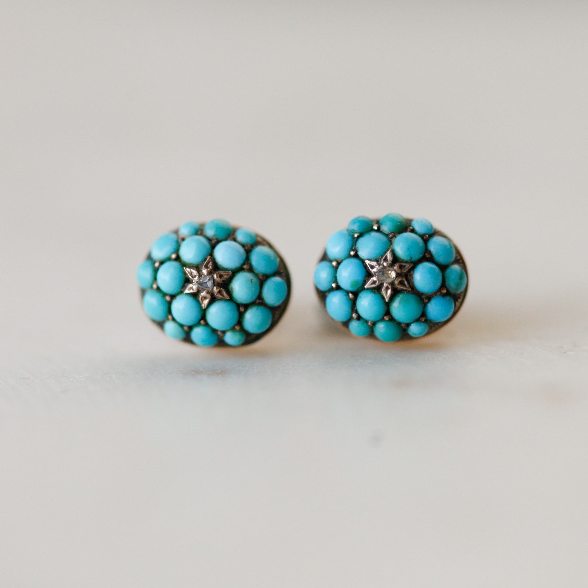 Hyer Turquoise and Diamond Earrings