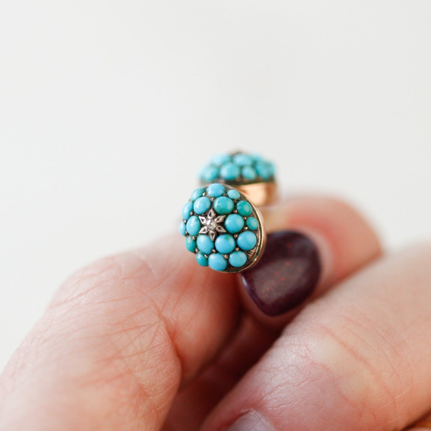 Hyer Turquoise and Diamond Earrings