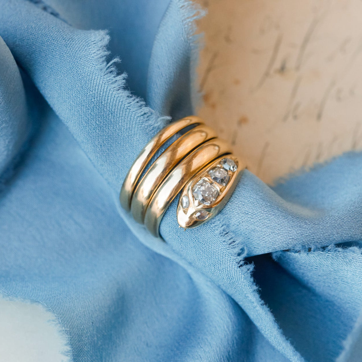 Old Cut Diamond Serpent Ring