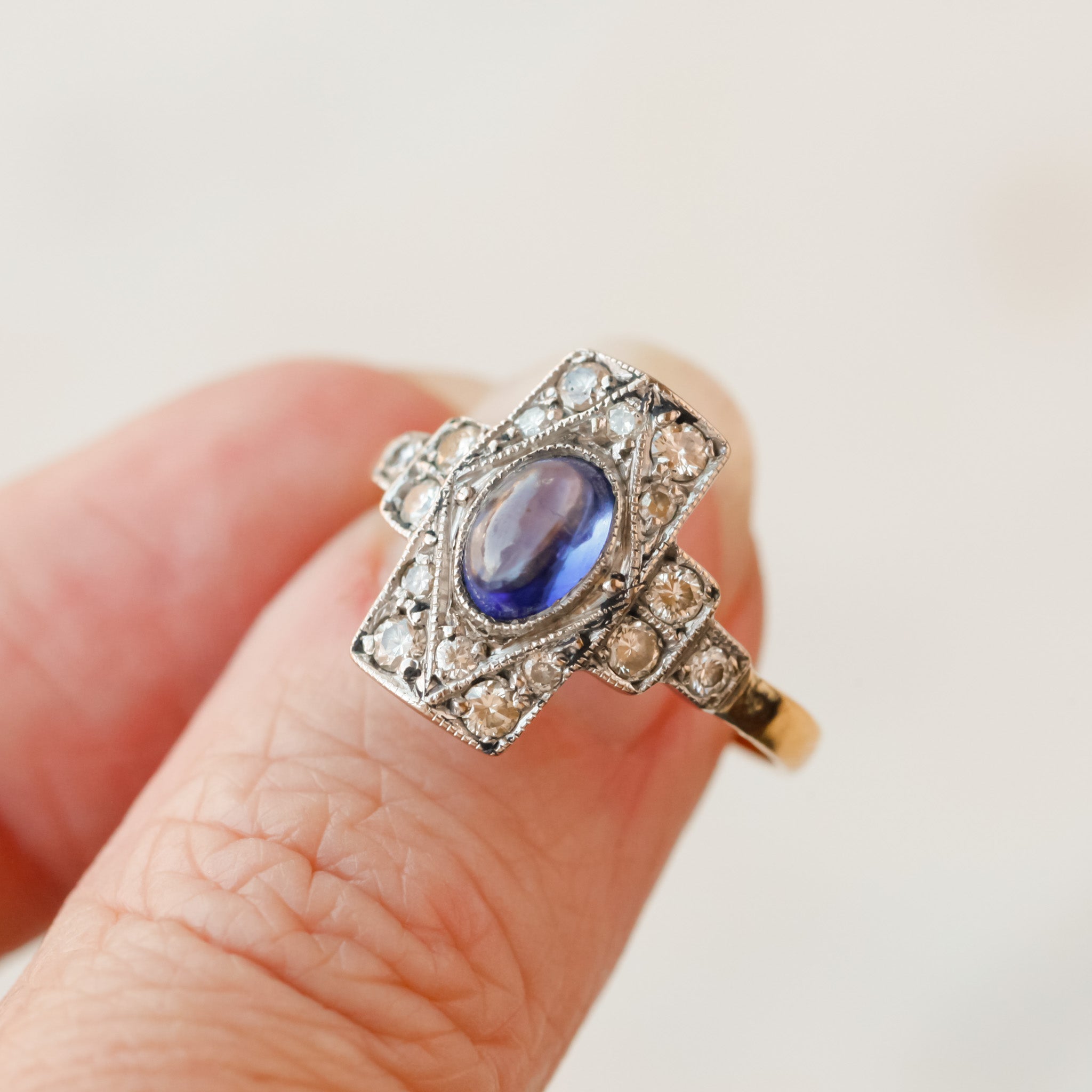Edwardian Sapphire and Diamond Ring