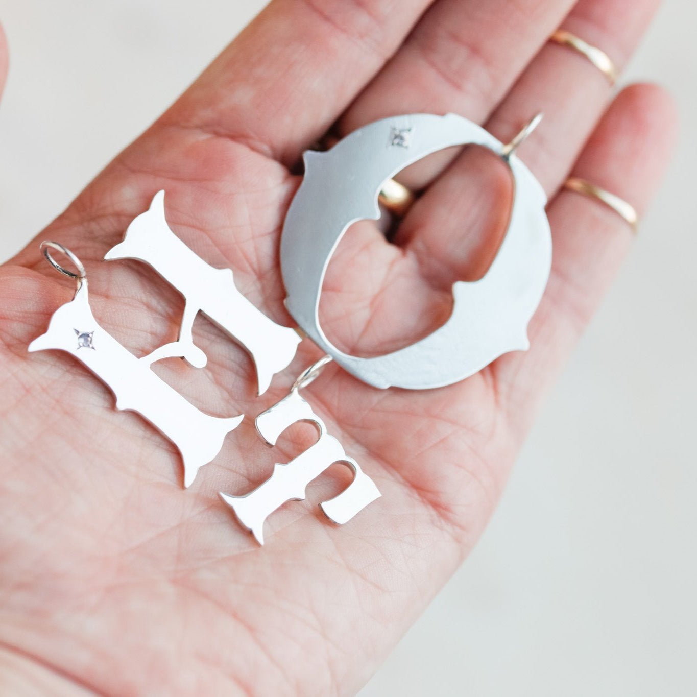 Antique Sterling Silver Letter Charms