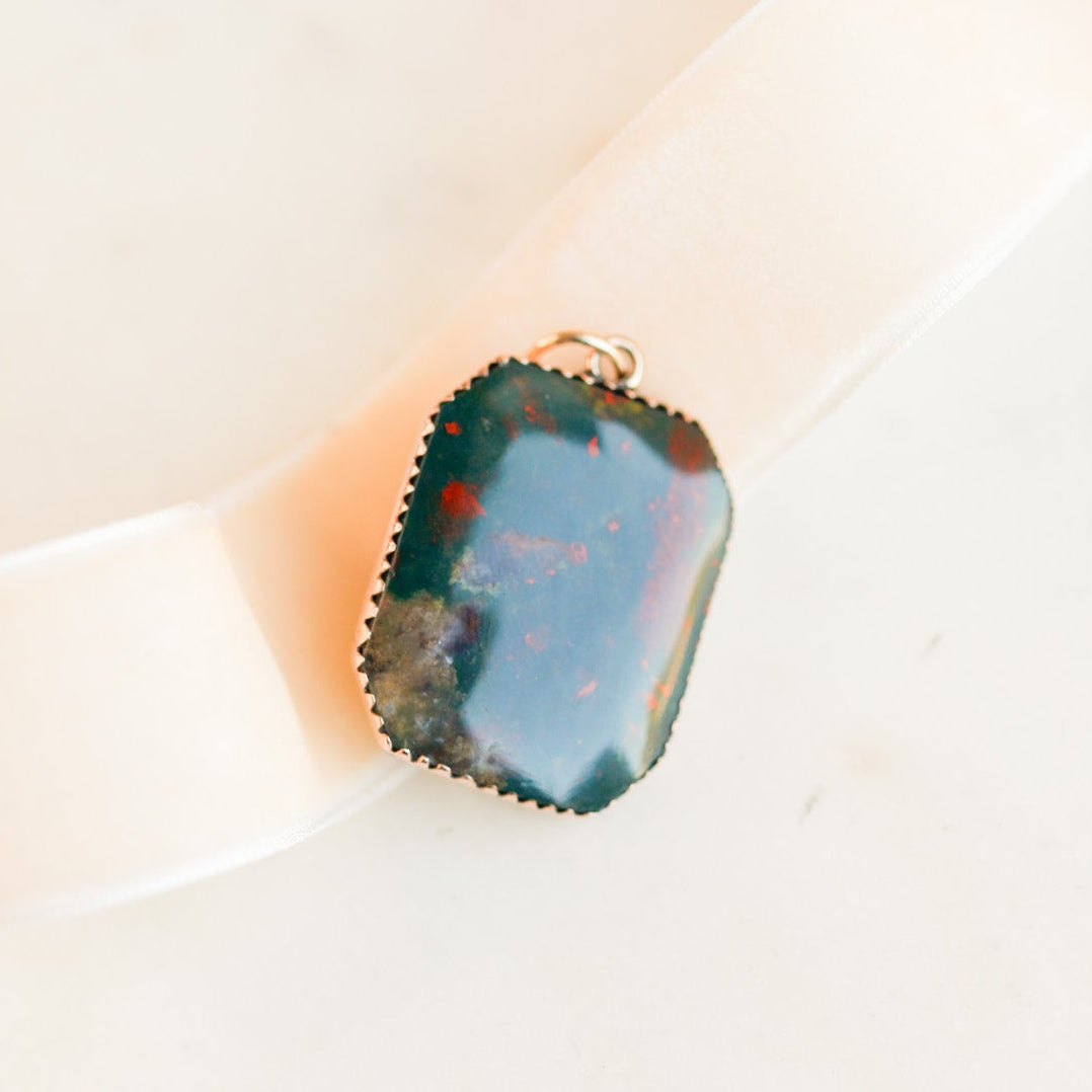 Victorian Cabochon Bloodstone Pendant