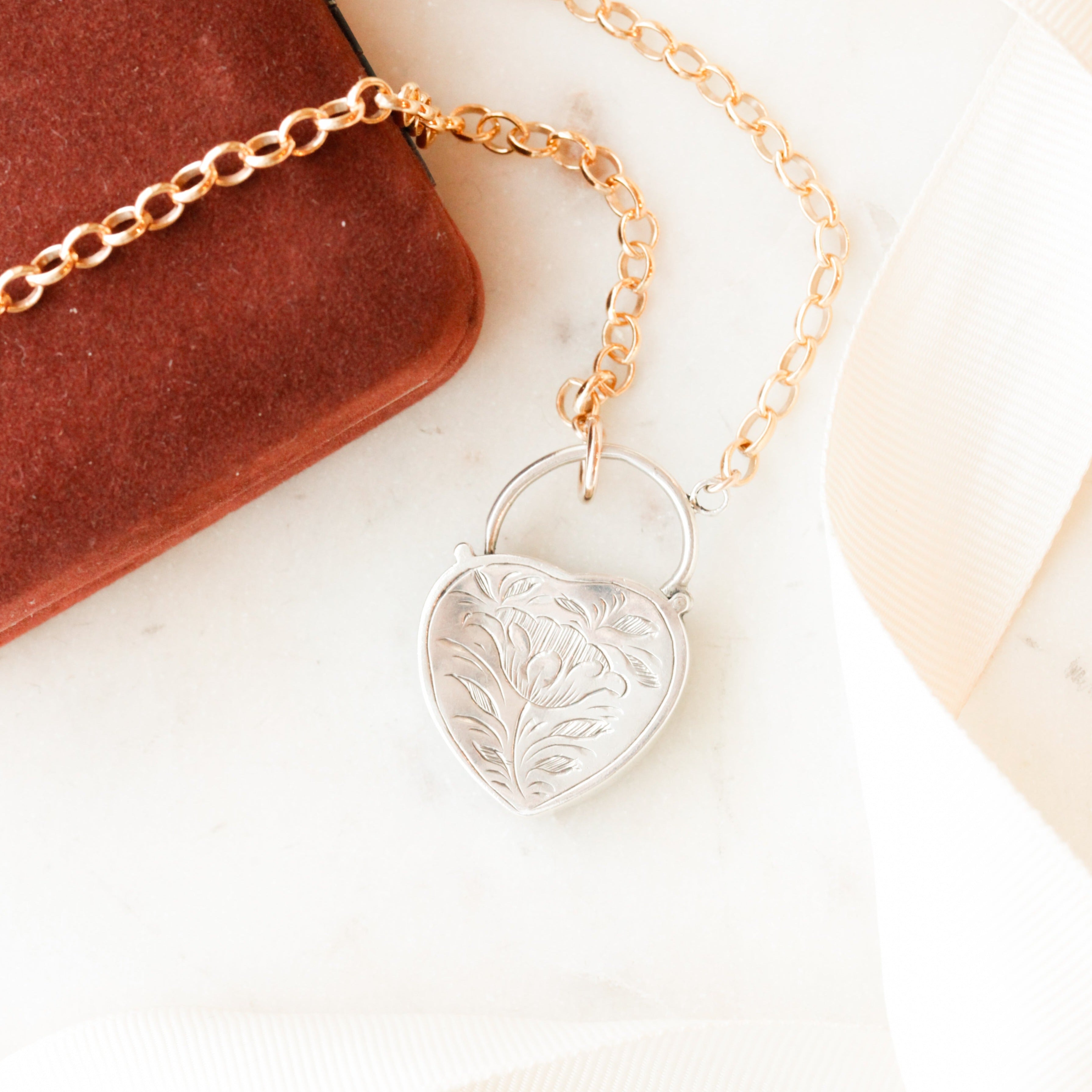 Agate Lover's Lock Necklace