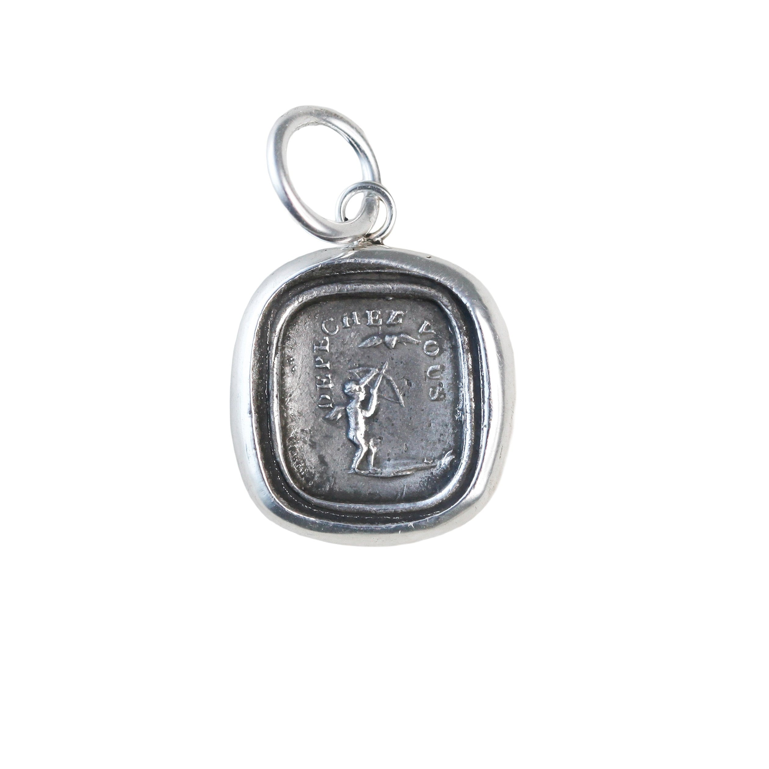 "Love, Make Haste" Cupid Silver Charm