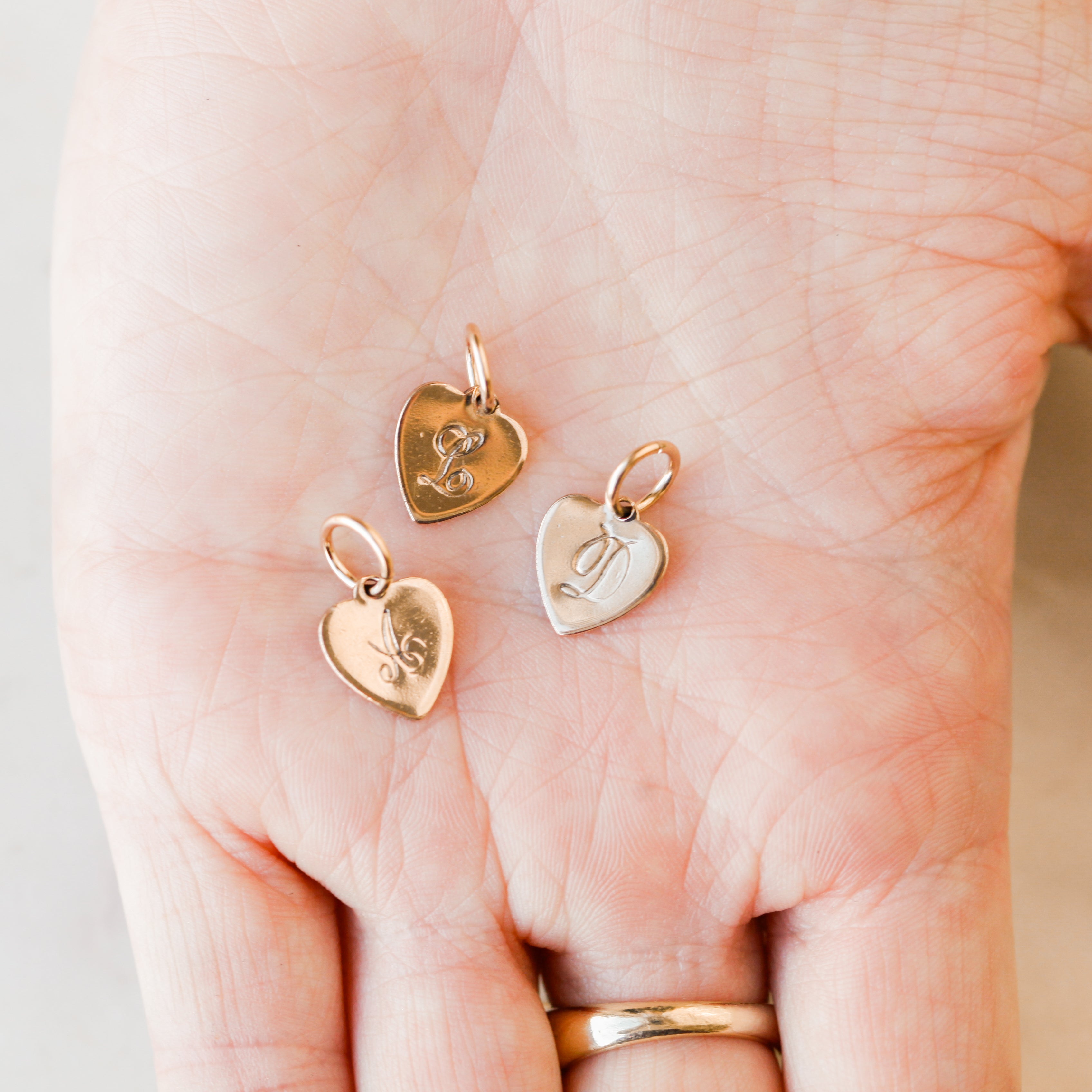 Heart Initial Charms