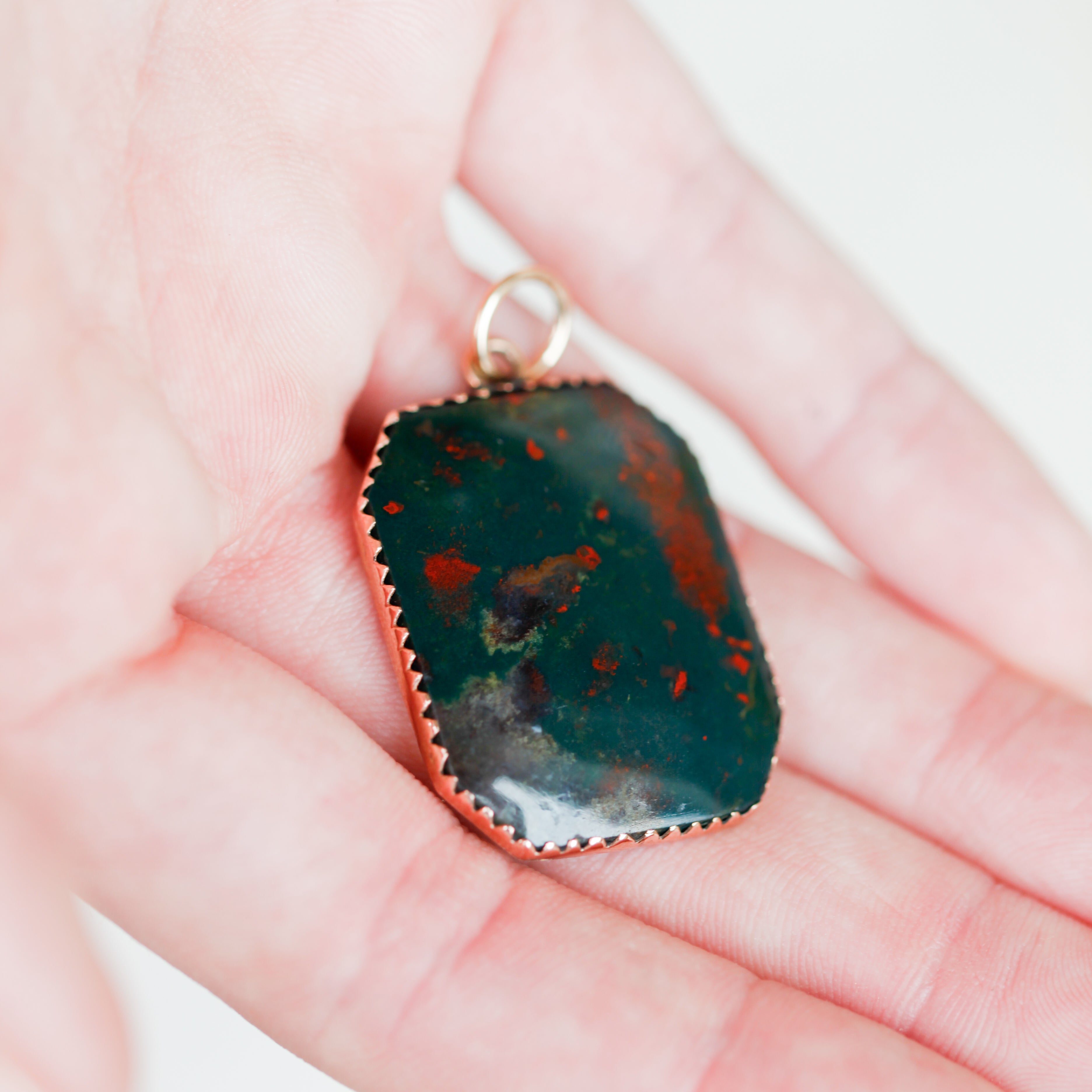 Victorian Cabochon Bloodstone Pendant