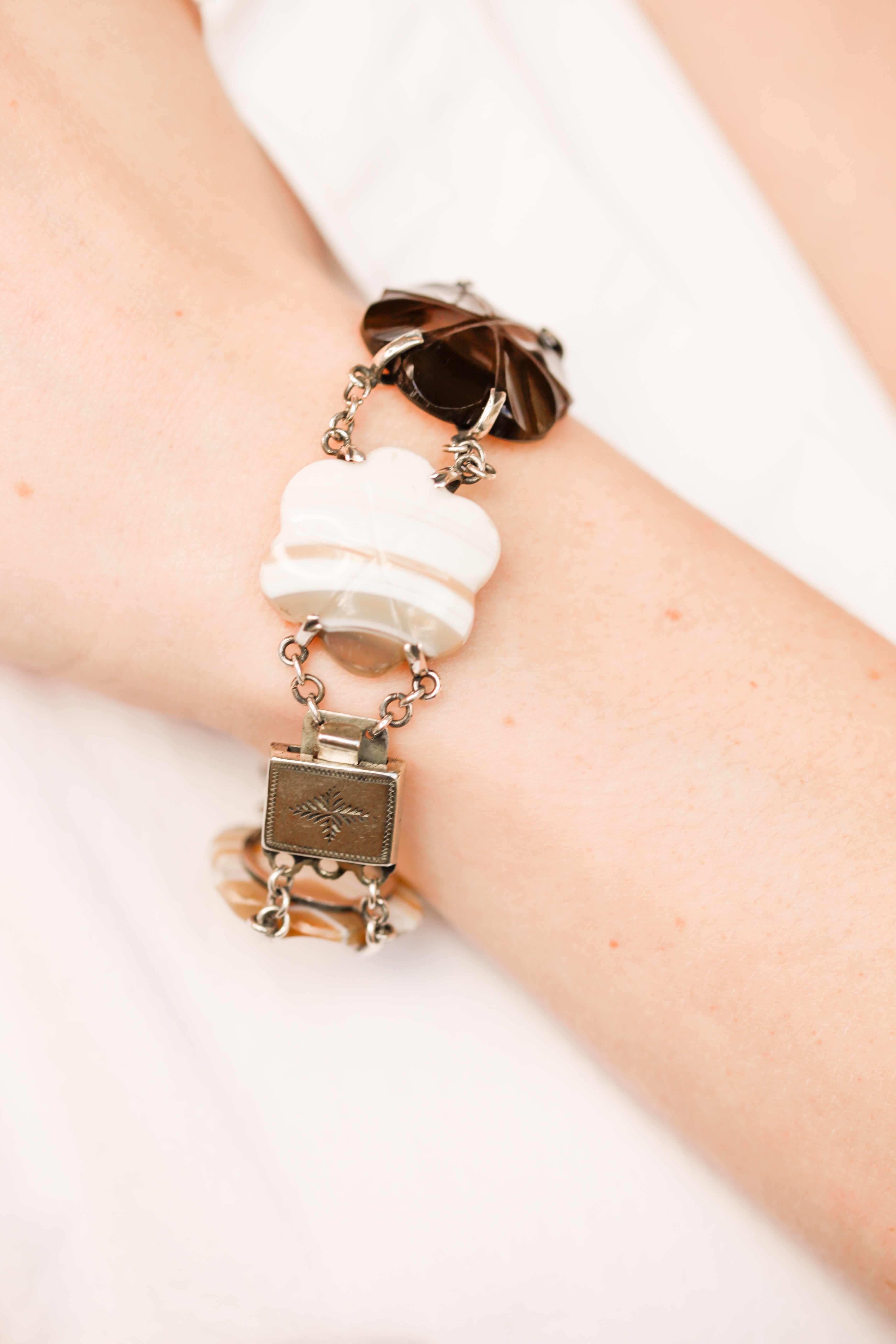 Henri Carved Banded Agate Bracelet