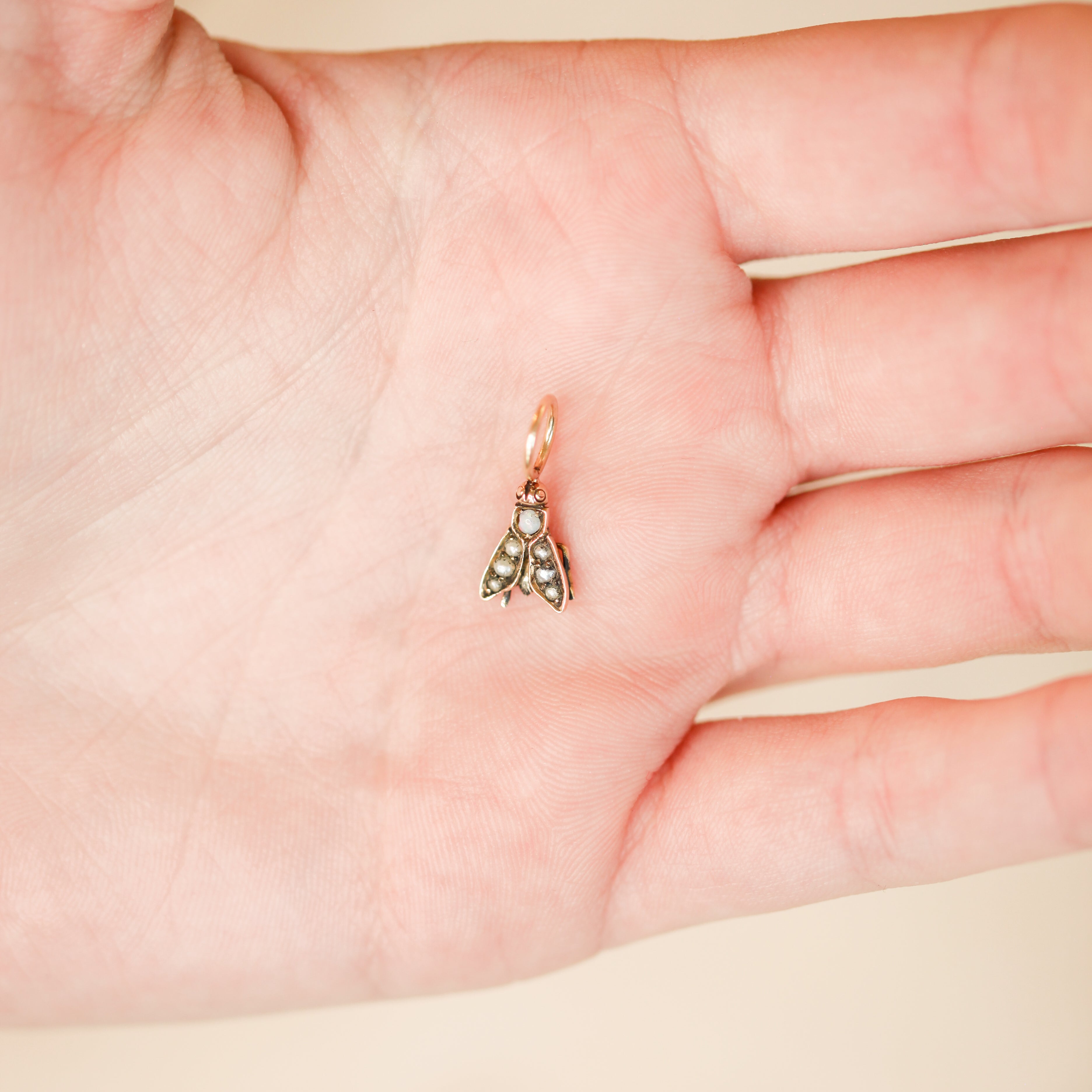 Buzzie Opal and Pearl Insect Charm