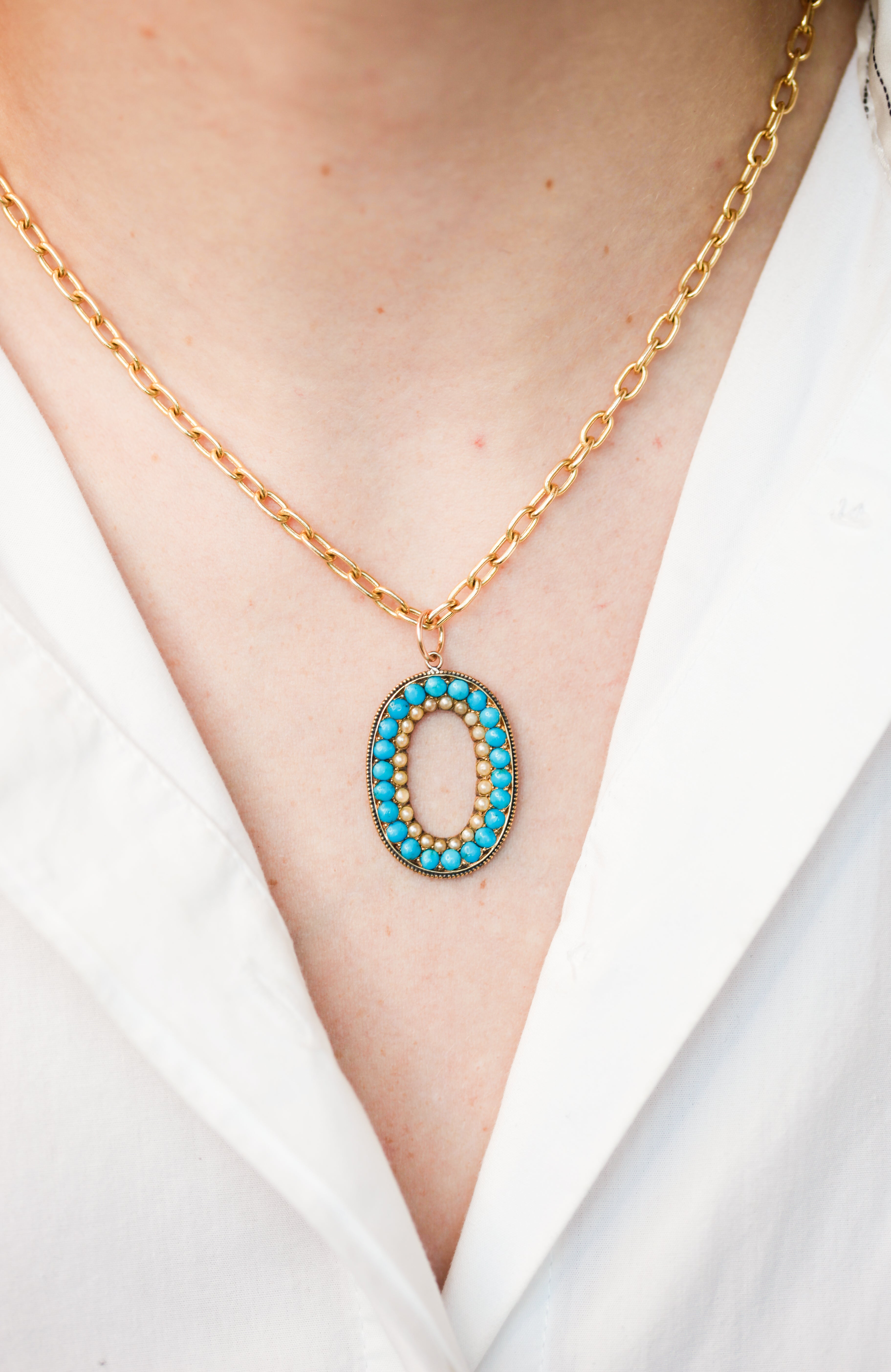 Ethelle Gold + Turquoise Pendant