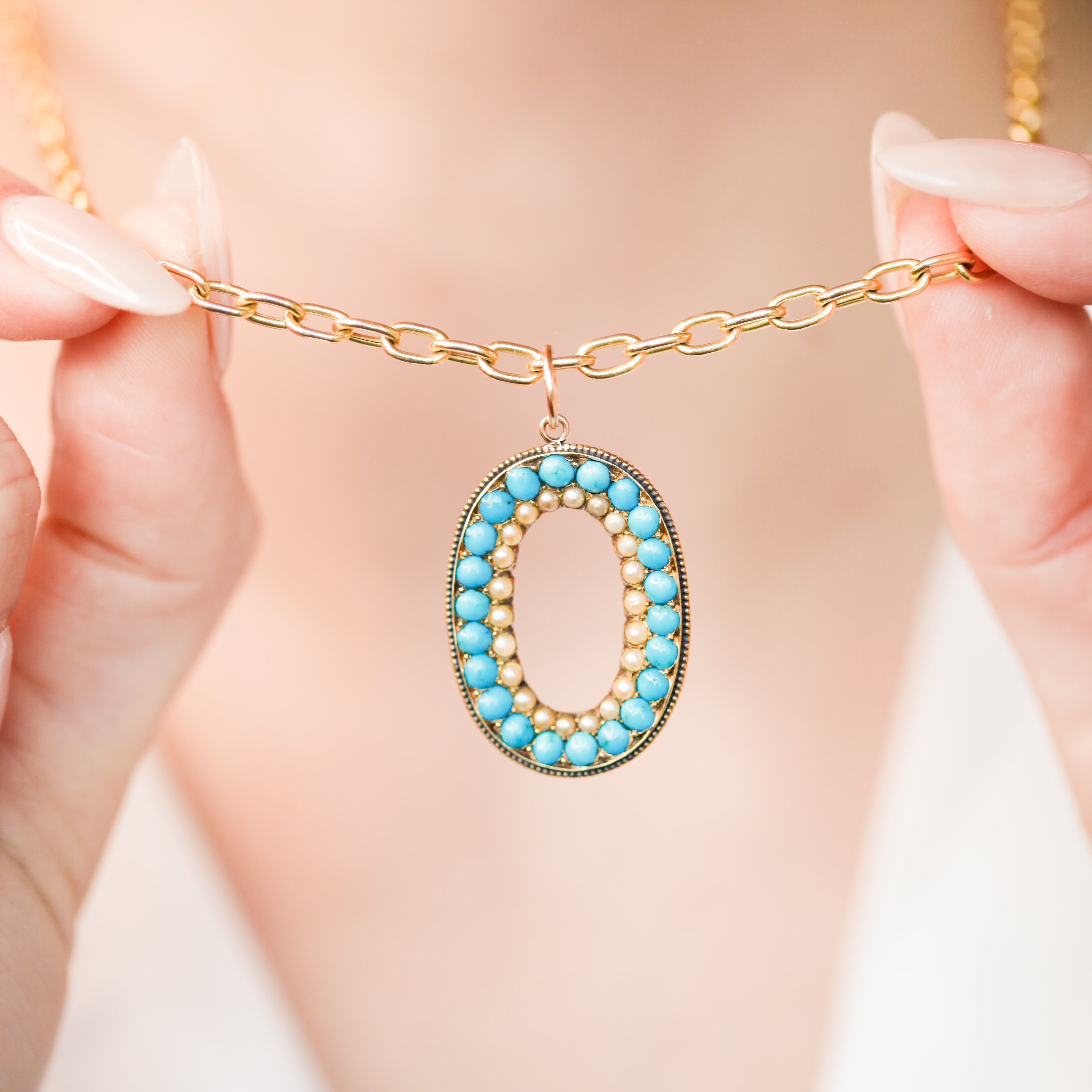 Ethelle Gold + Turquoise Pendant