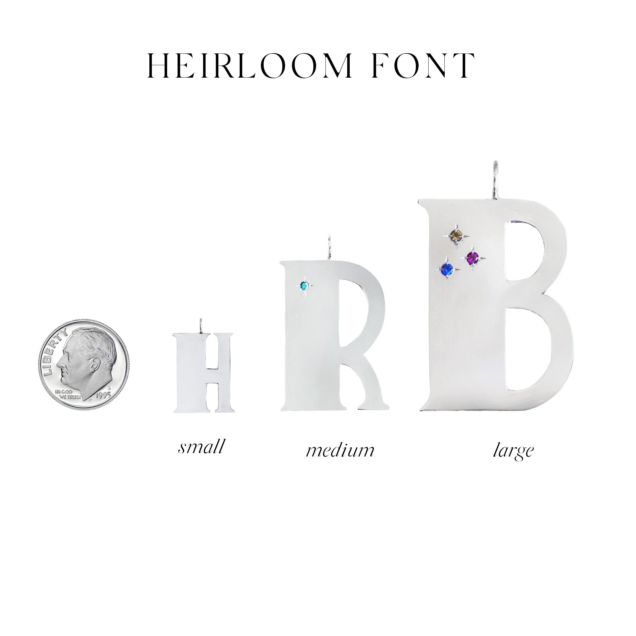 Original Heirloom Sterling Silver Letter Charms