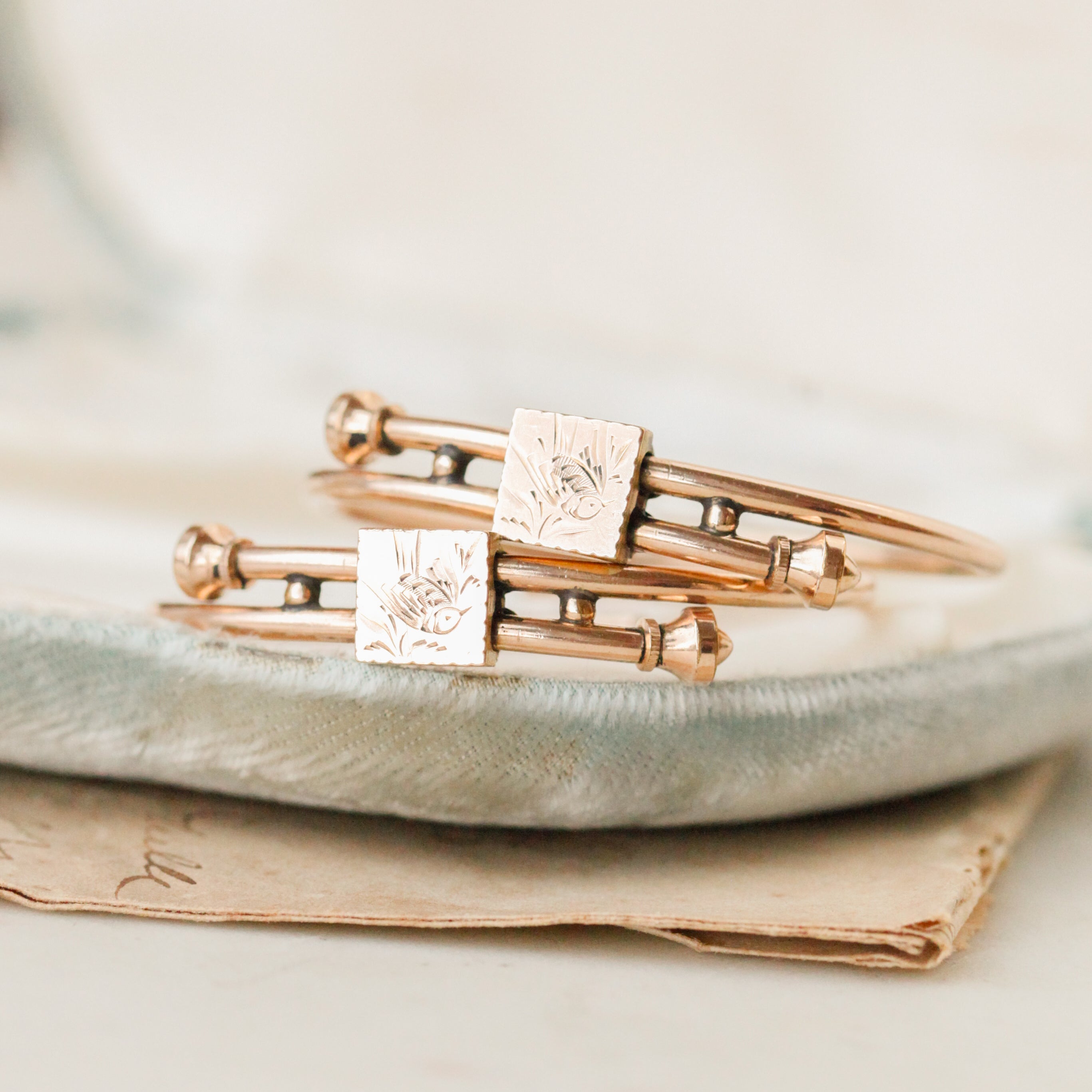 Matching Bird Engagement Bracelets