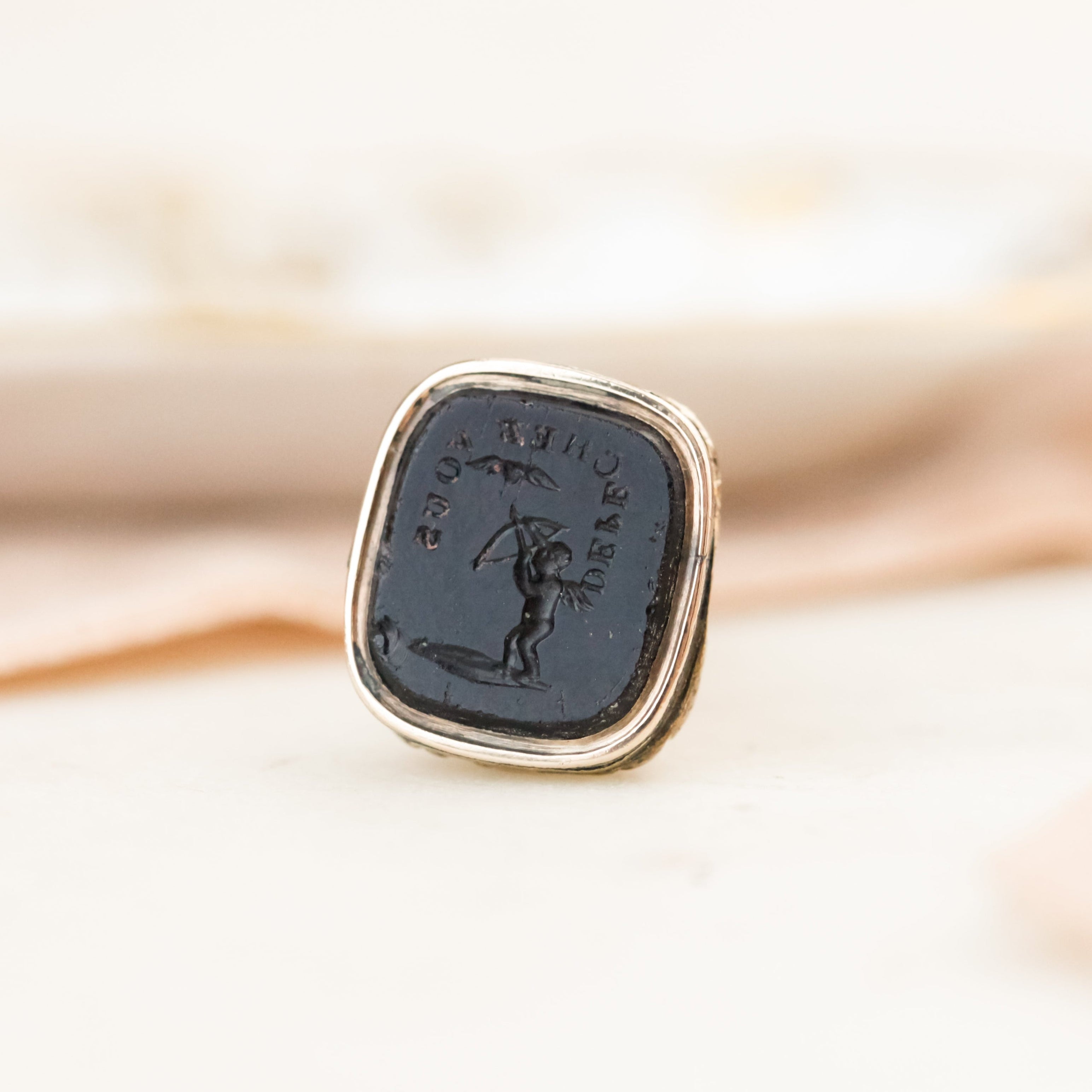 Original "Love, Make Haste" Cupid Intaglio Fob