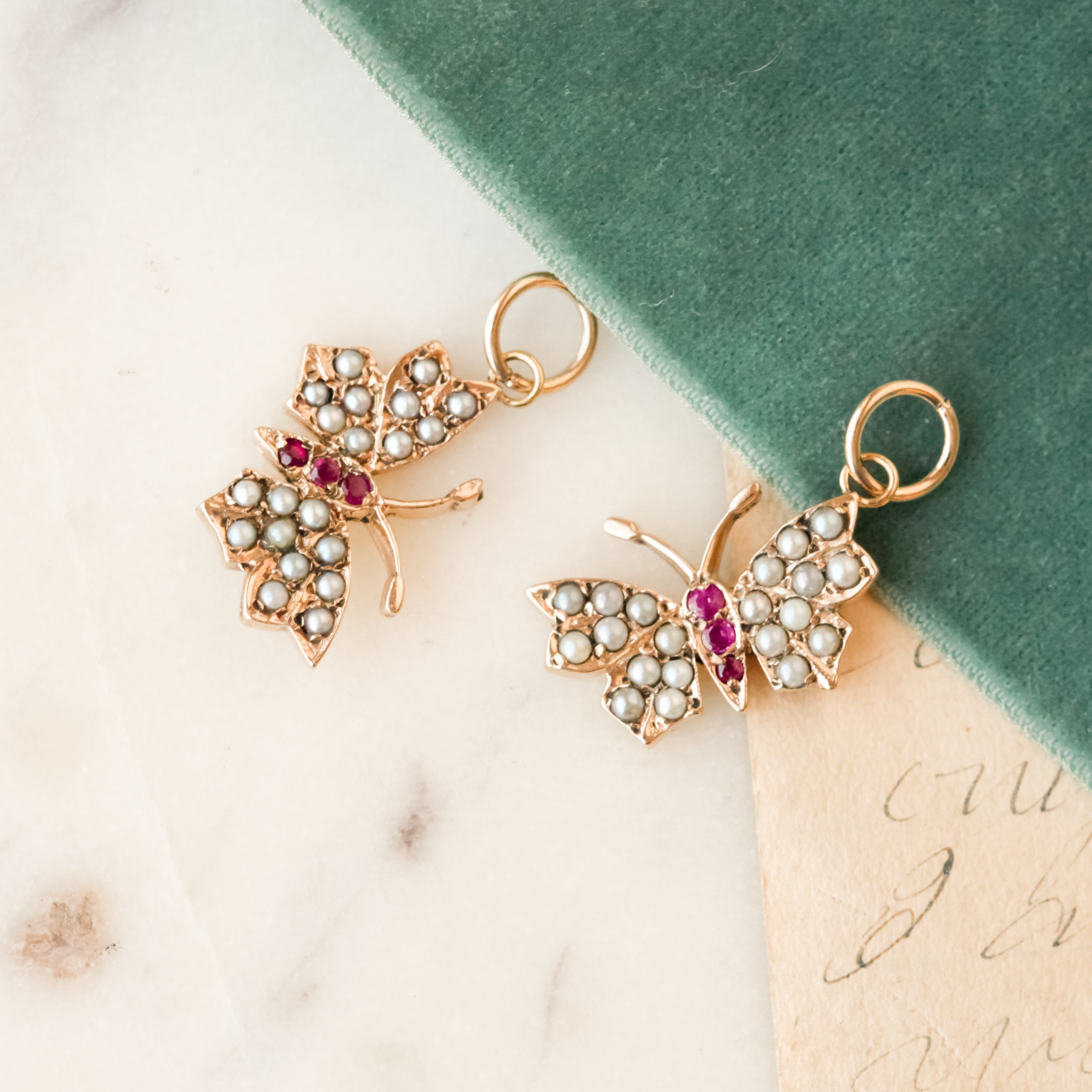 Viola Pearl Butterfly Charms
