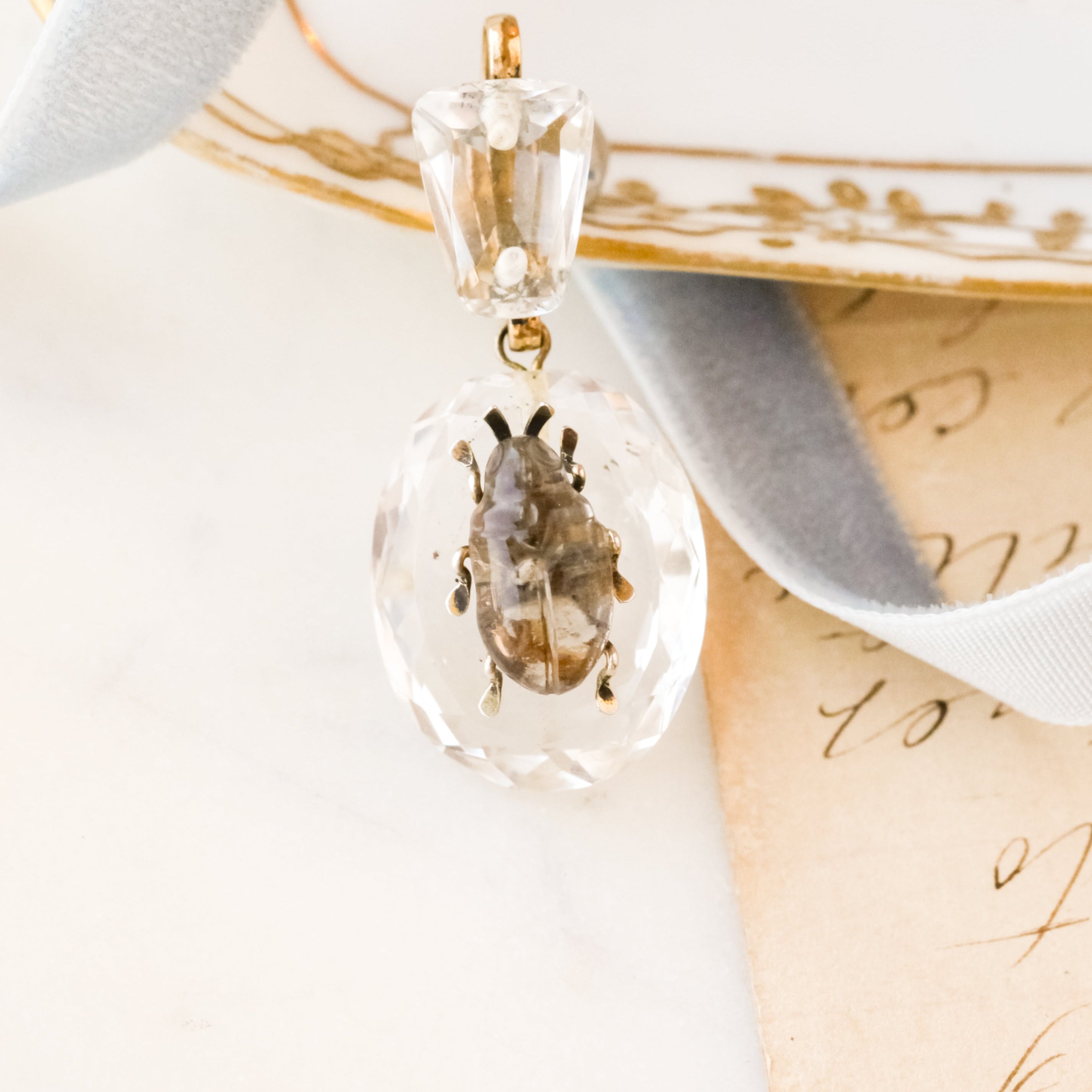 Albie Carved Crystal Beetle