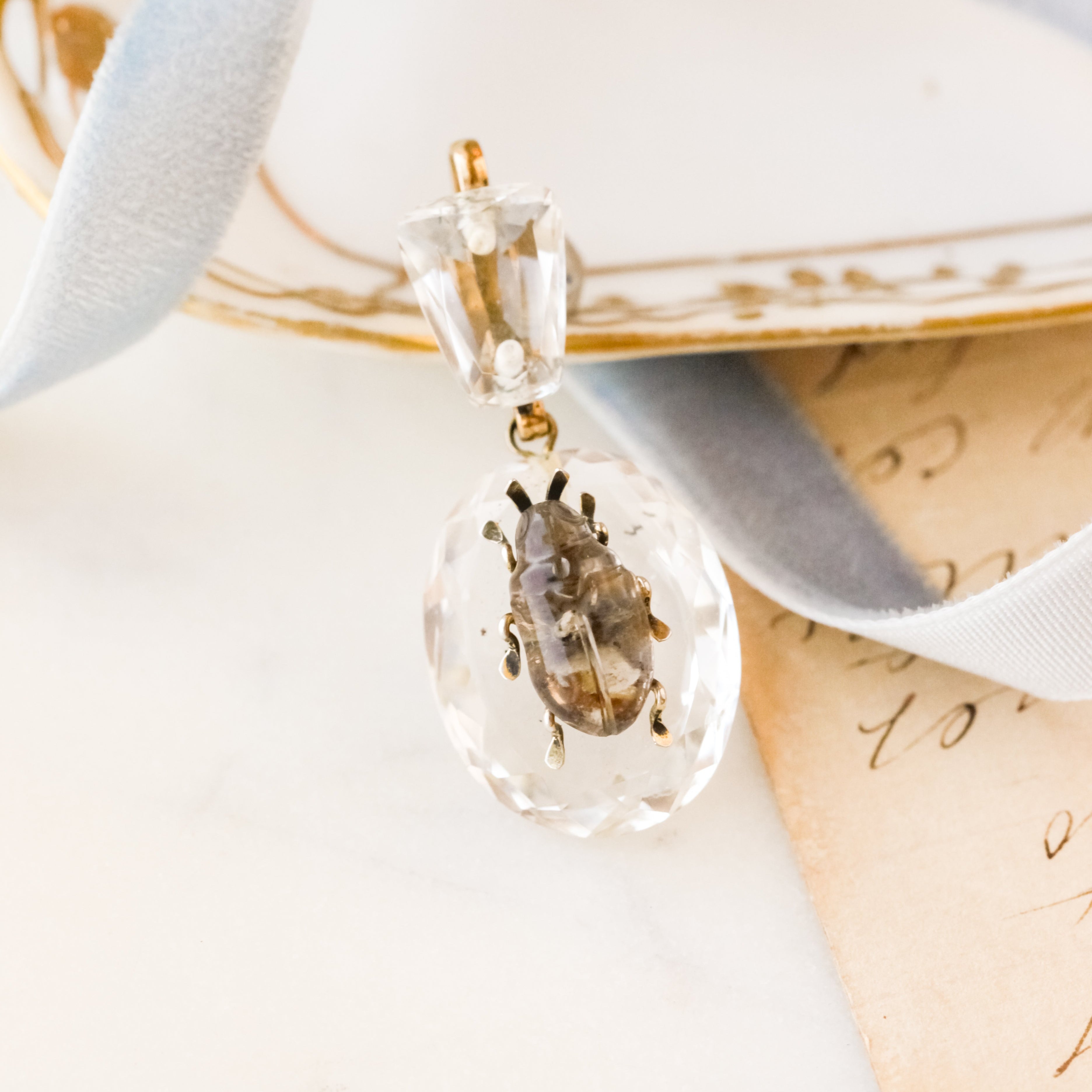 Albie Carved Crystal Beetle