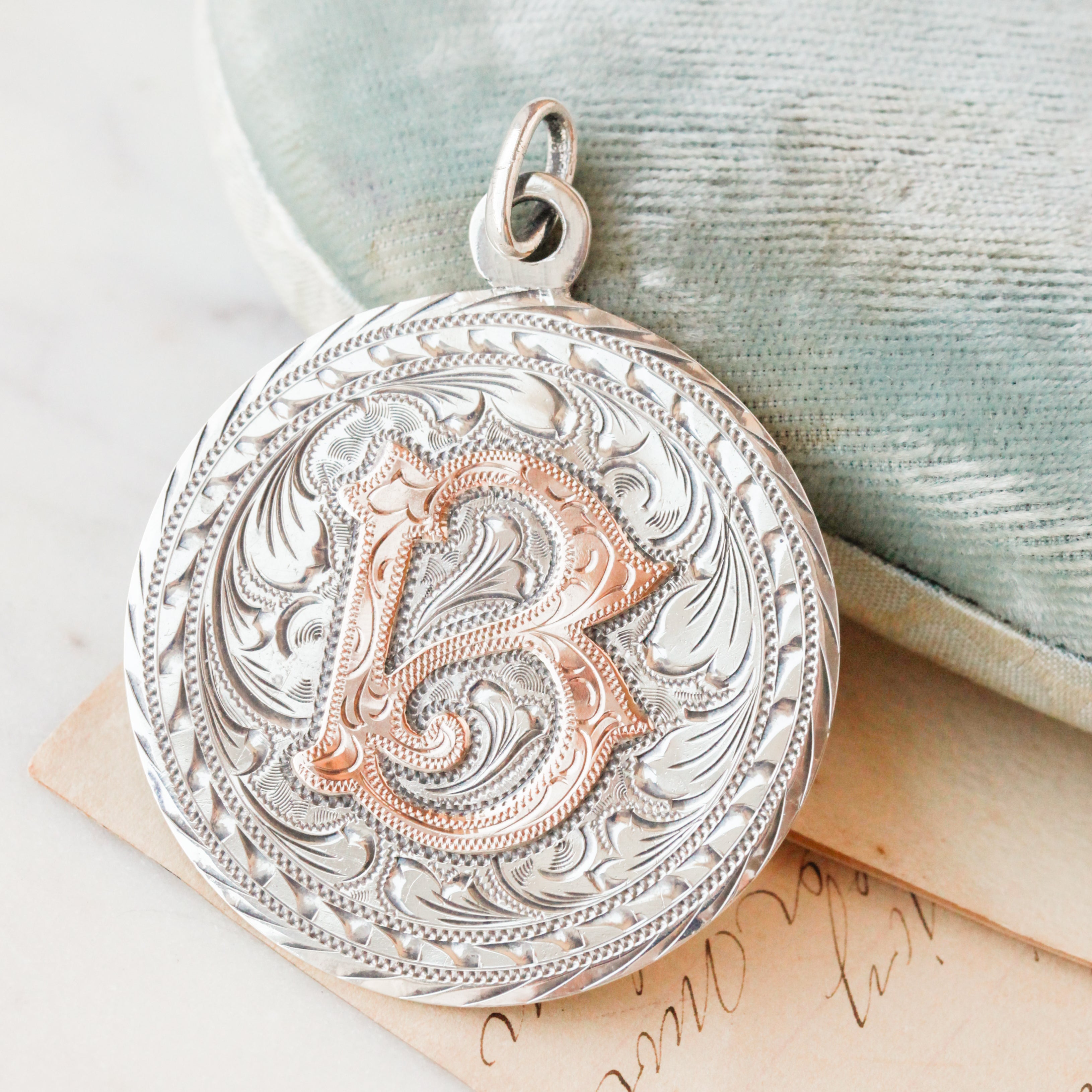 Hand Engraved "B" Medallion