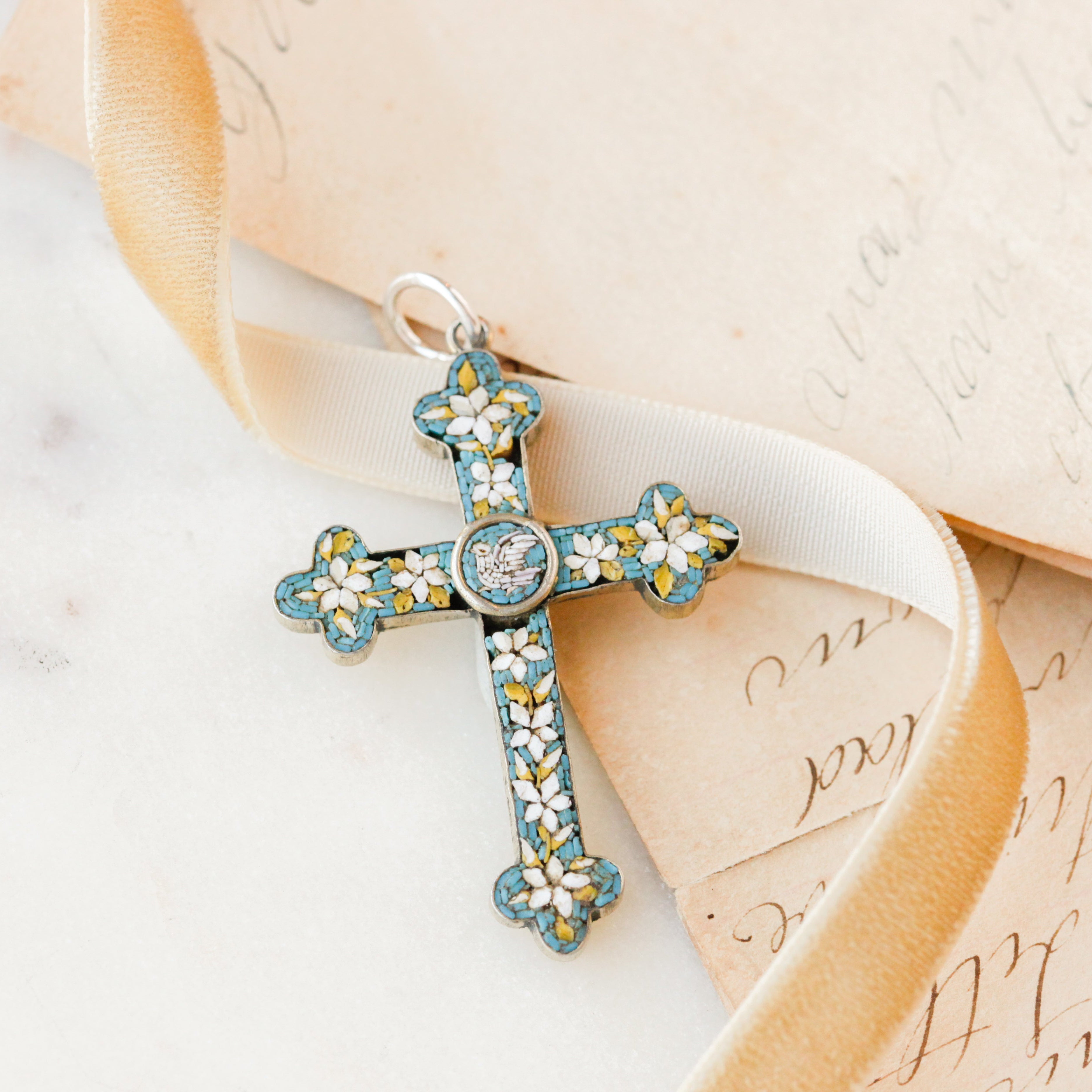 Peace Dove Micromosaic Cross