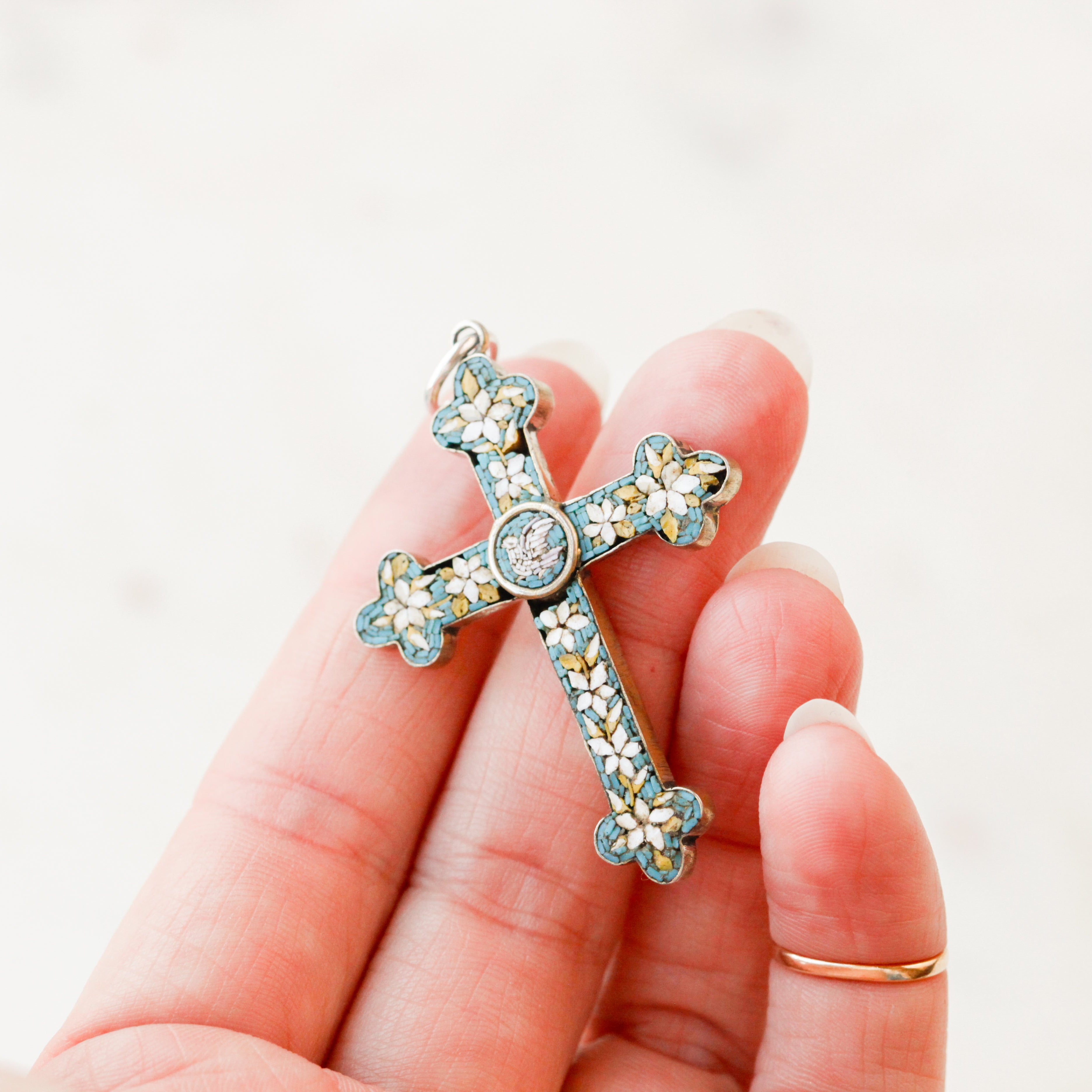 Peace Dove Micromosaic Cross
