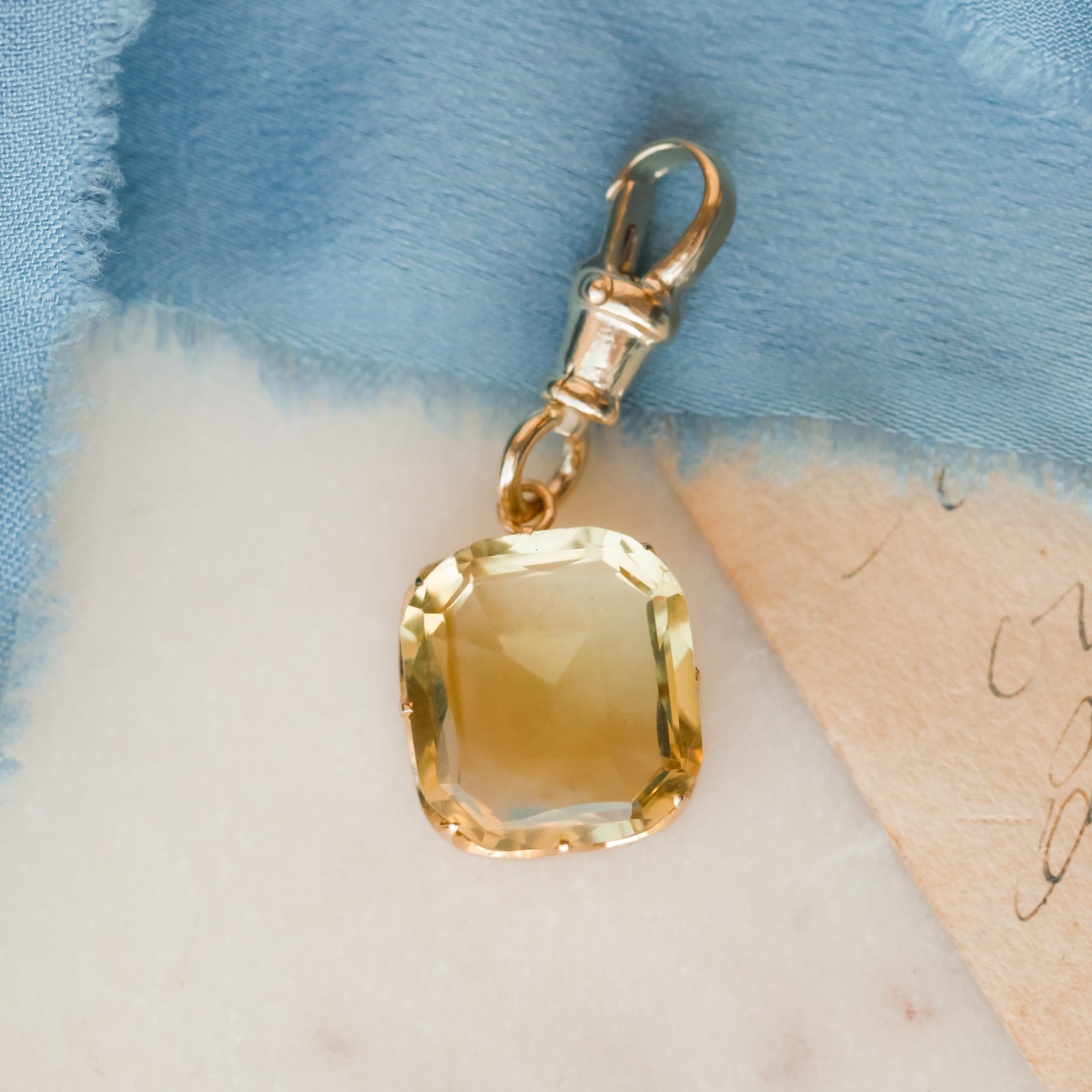 Georgian Old Cut Citrine Pendant