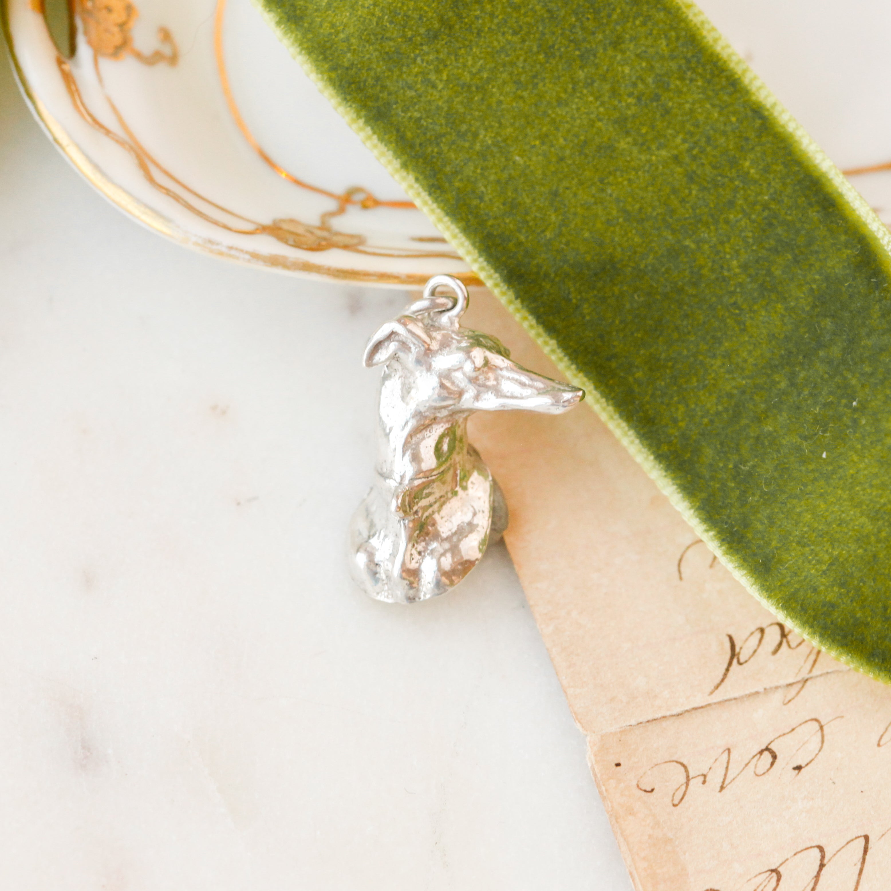 Sterling Whippet Charm