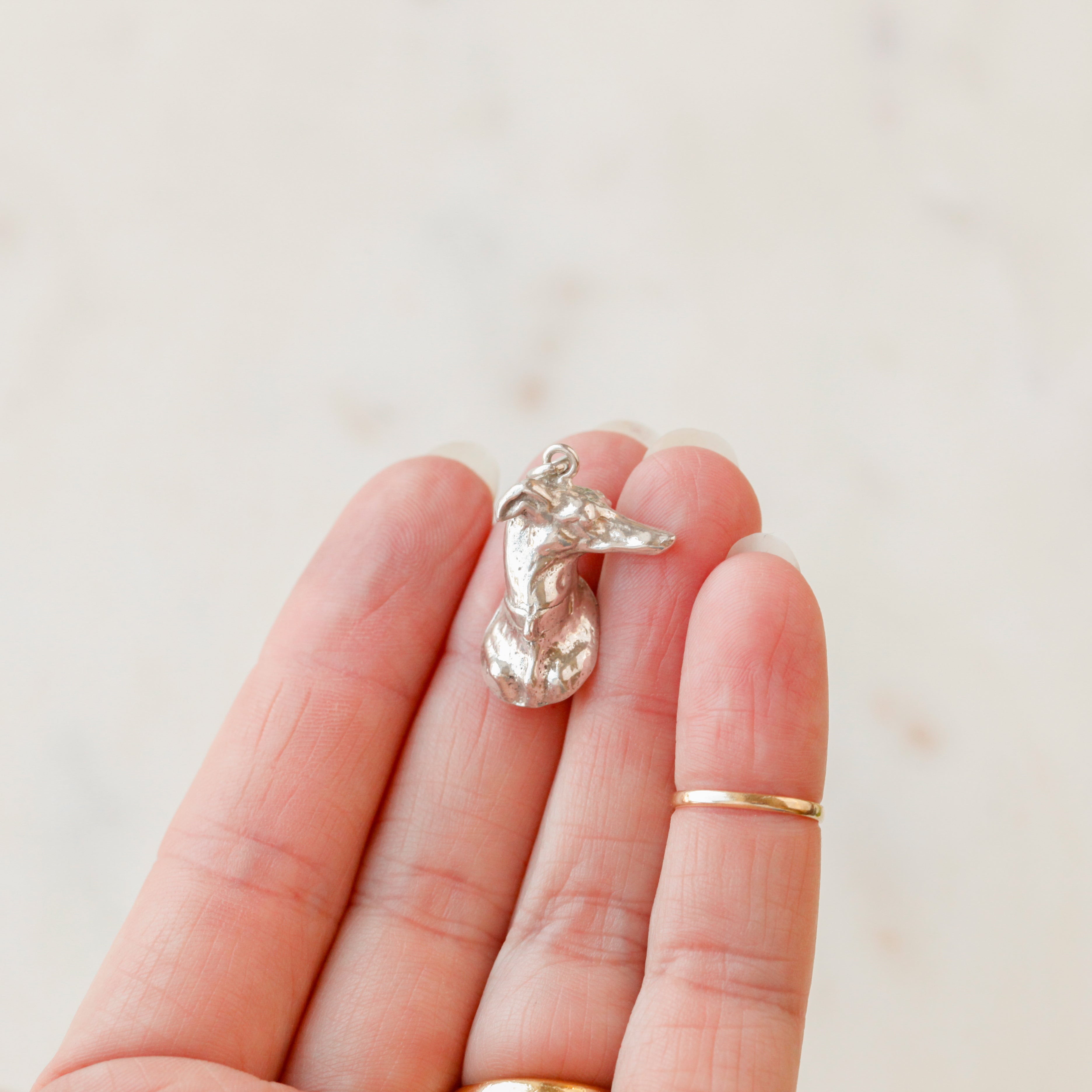 Sterling Whippet Charm