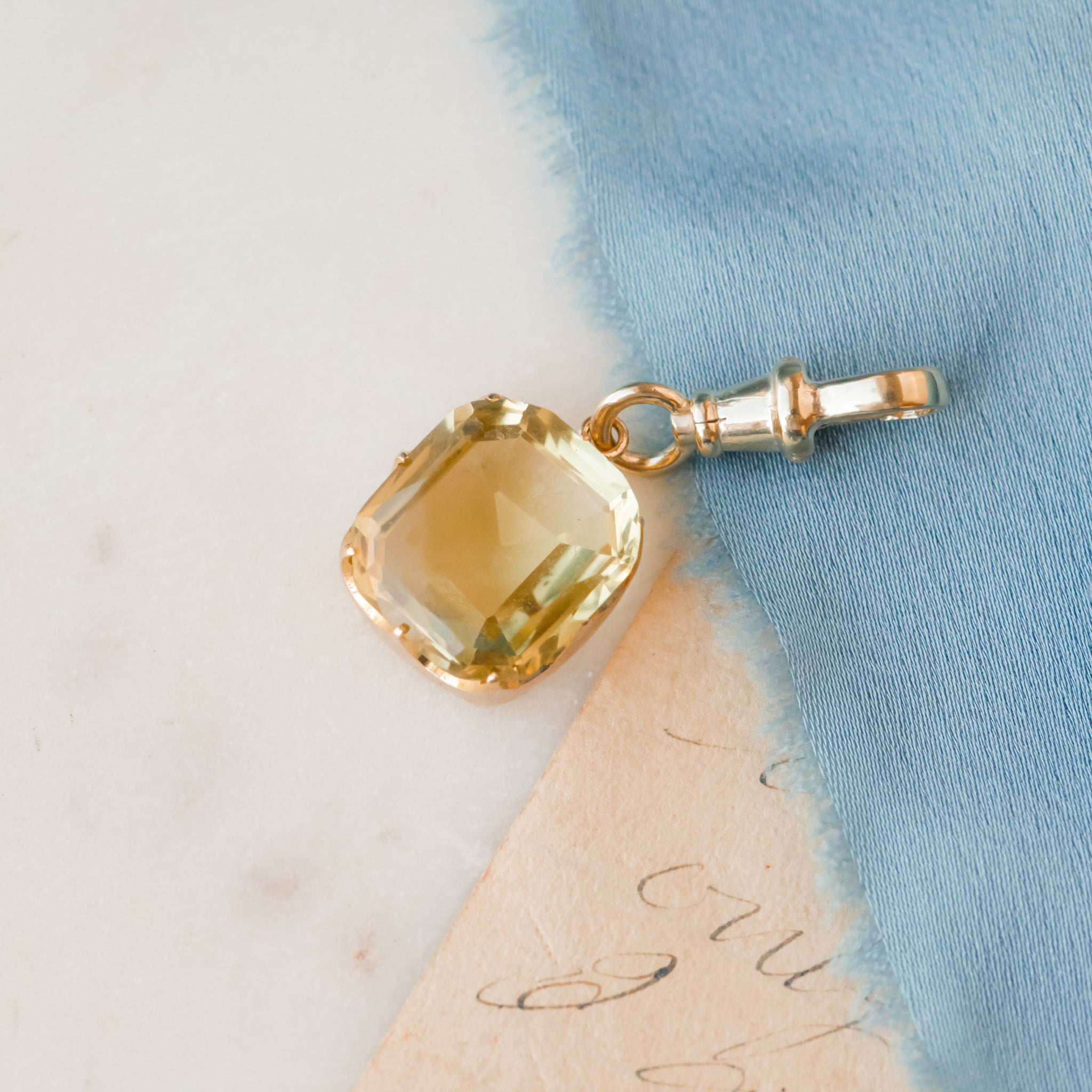 Georgian Old Cut Citrine Pendant