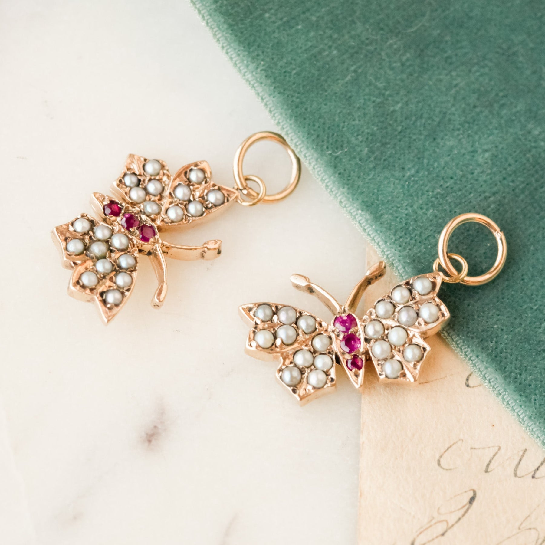 Viola Pearl Butterfly Charms